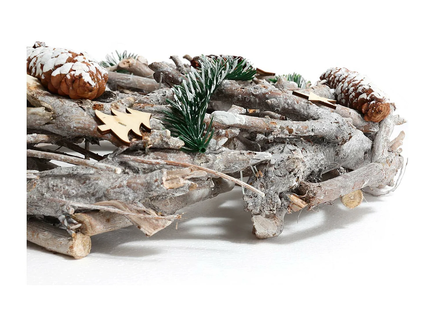 Portacandele circolare avvento natalizio fatto a mano XXL 48cm legno senza candele