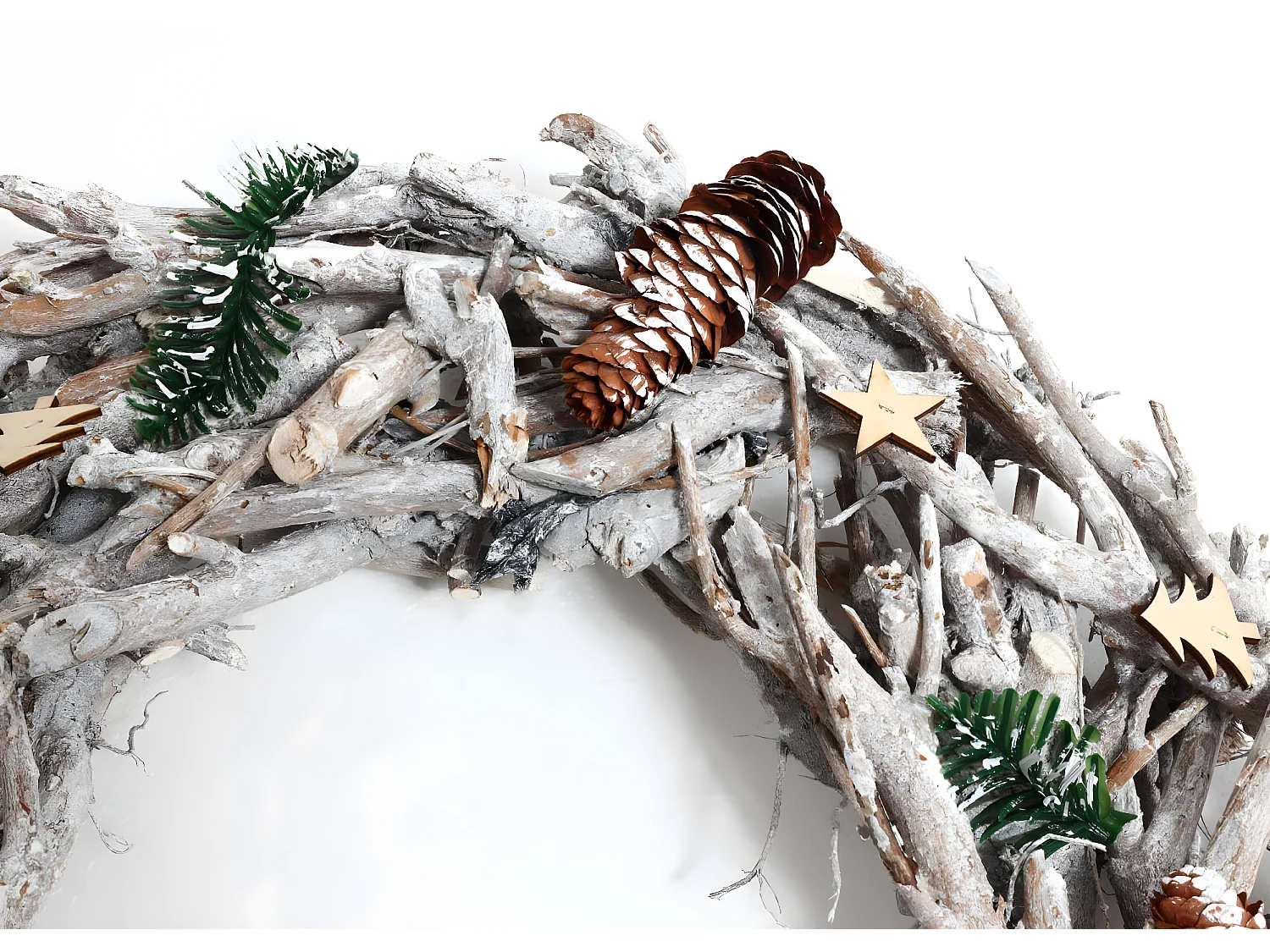 Portacandele circolare avvento natalizio fatto a mano XXL 48cm legno senza candele