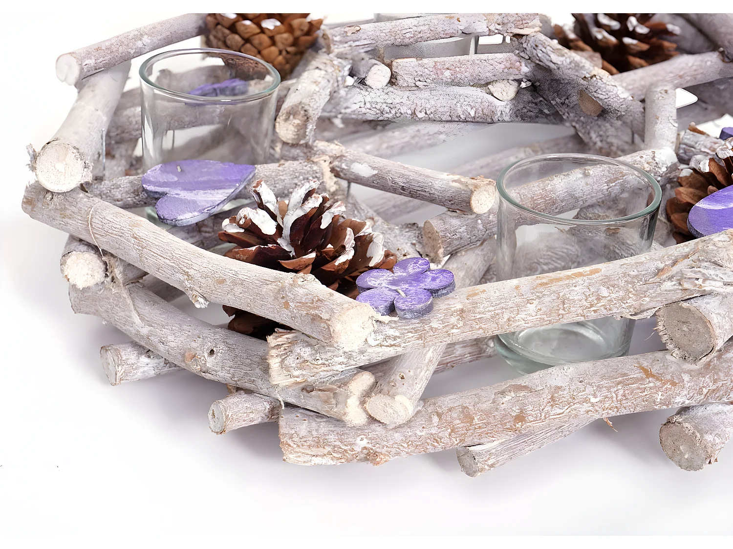 Adventskranz rund mit Teelichthaltern