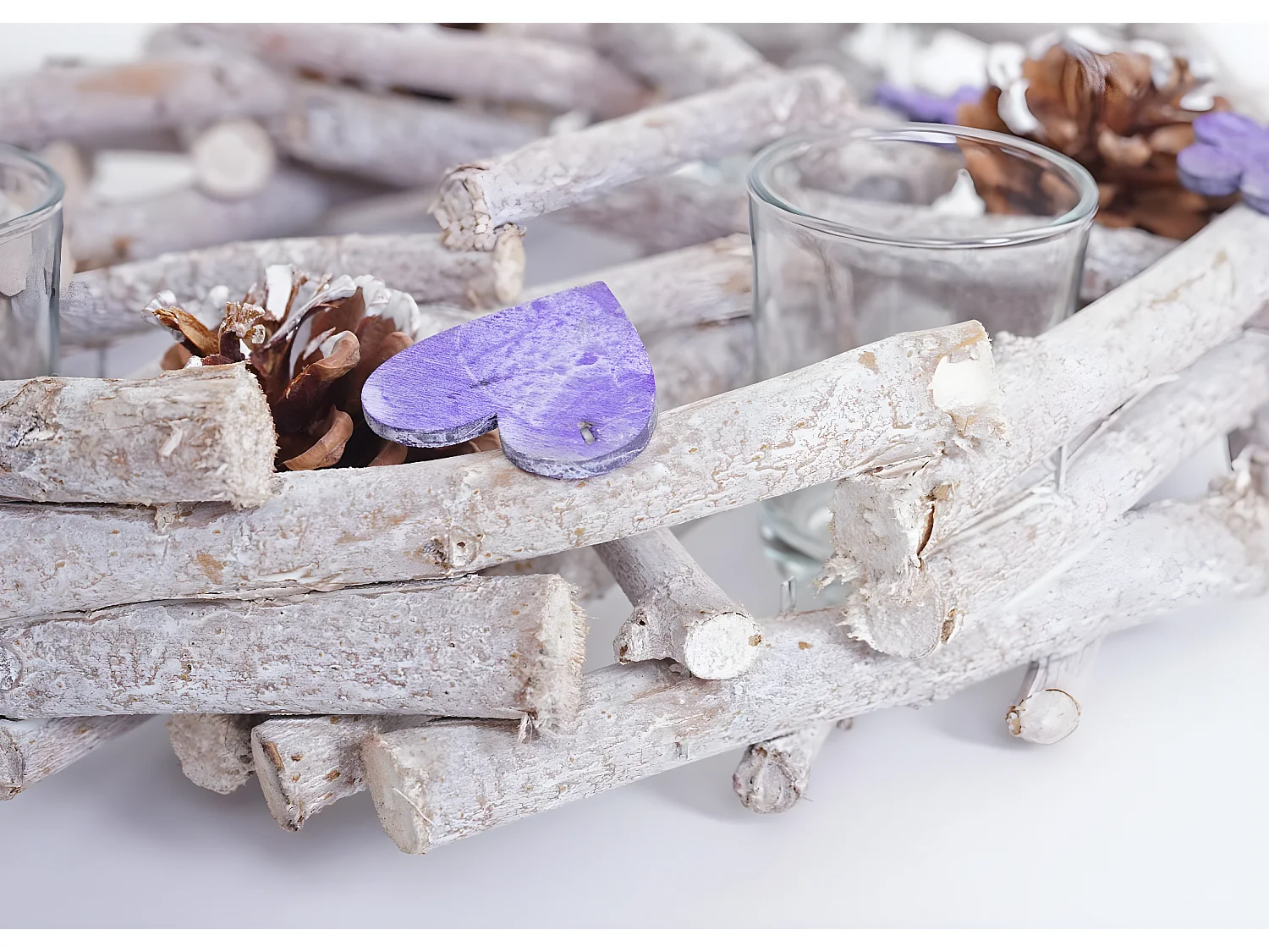 Adventskranz rund mit Teelichthaltern