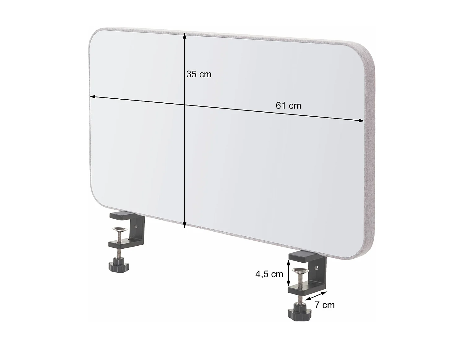 Tablica biurkowa MCW-G74,  60x35cm szara
