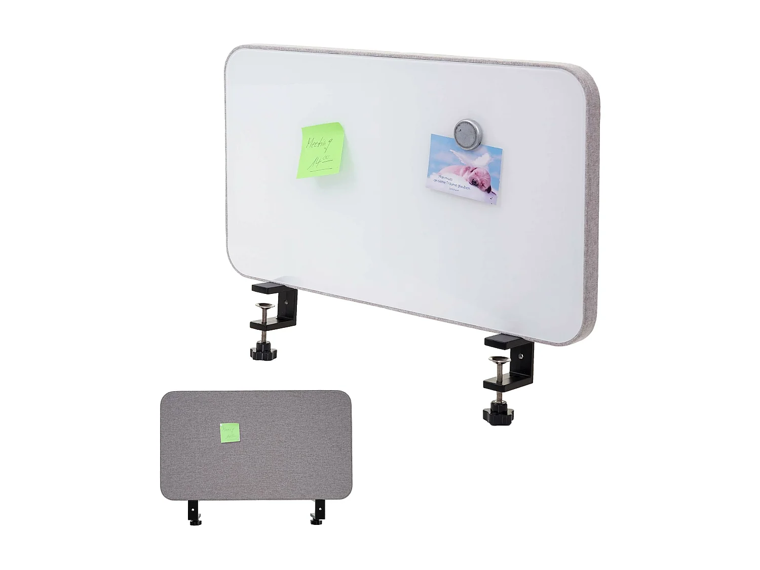 Tafelwhiteboard MCW-G74,  60x35cm grijs