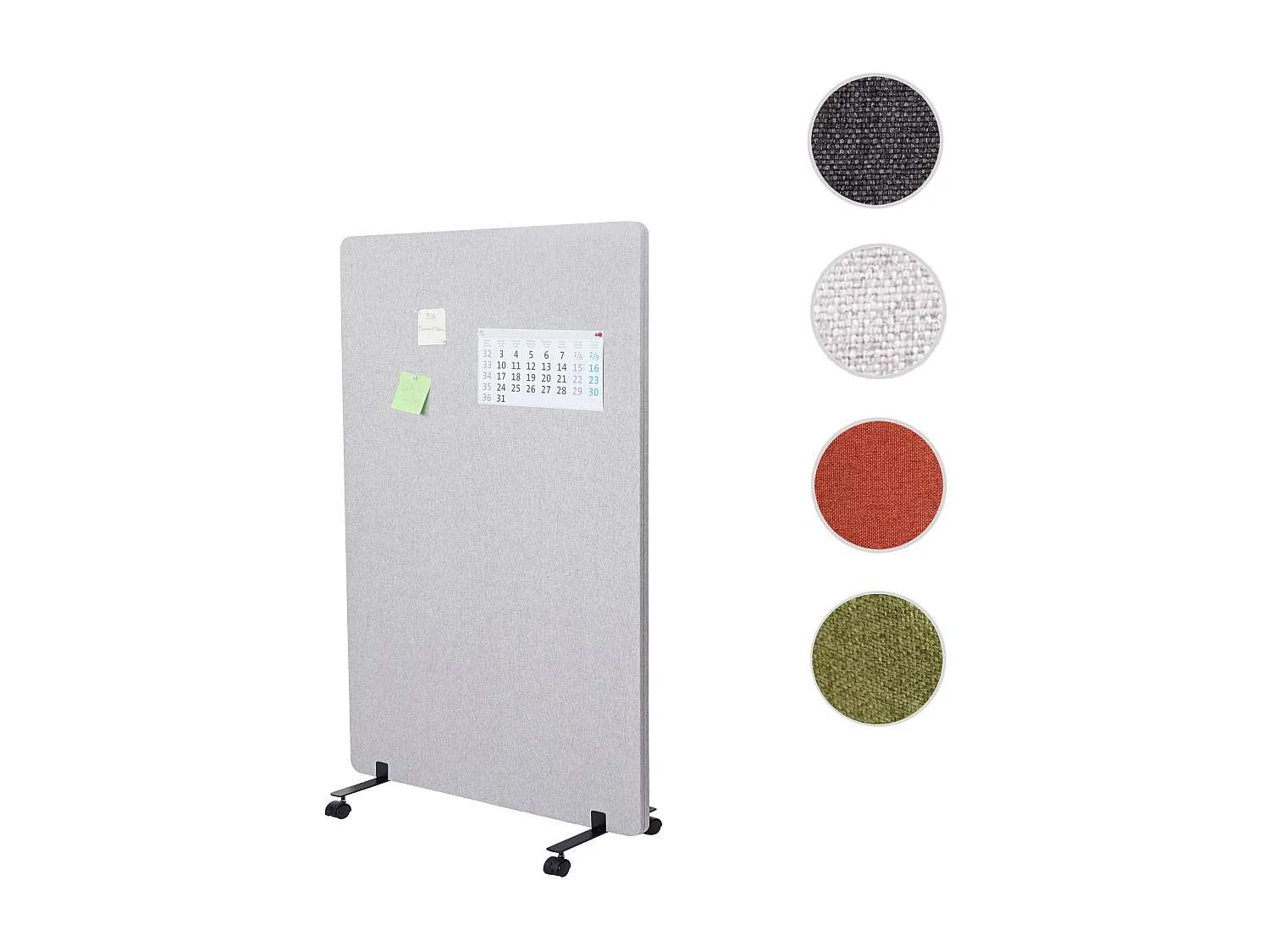 Akustik-Trennwand MCW-G77, 127x80cm grau