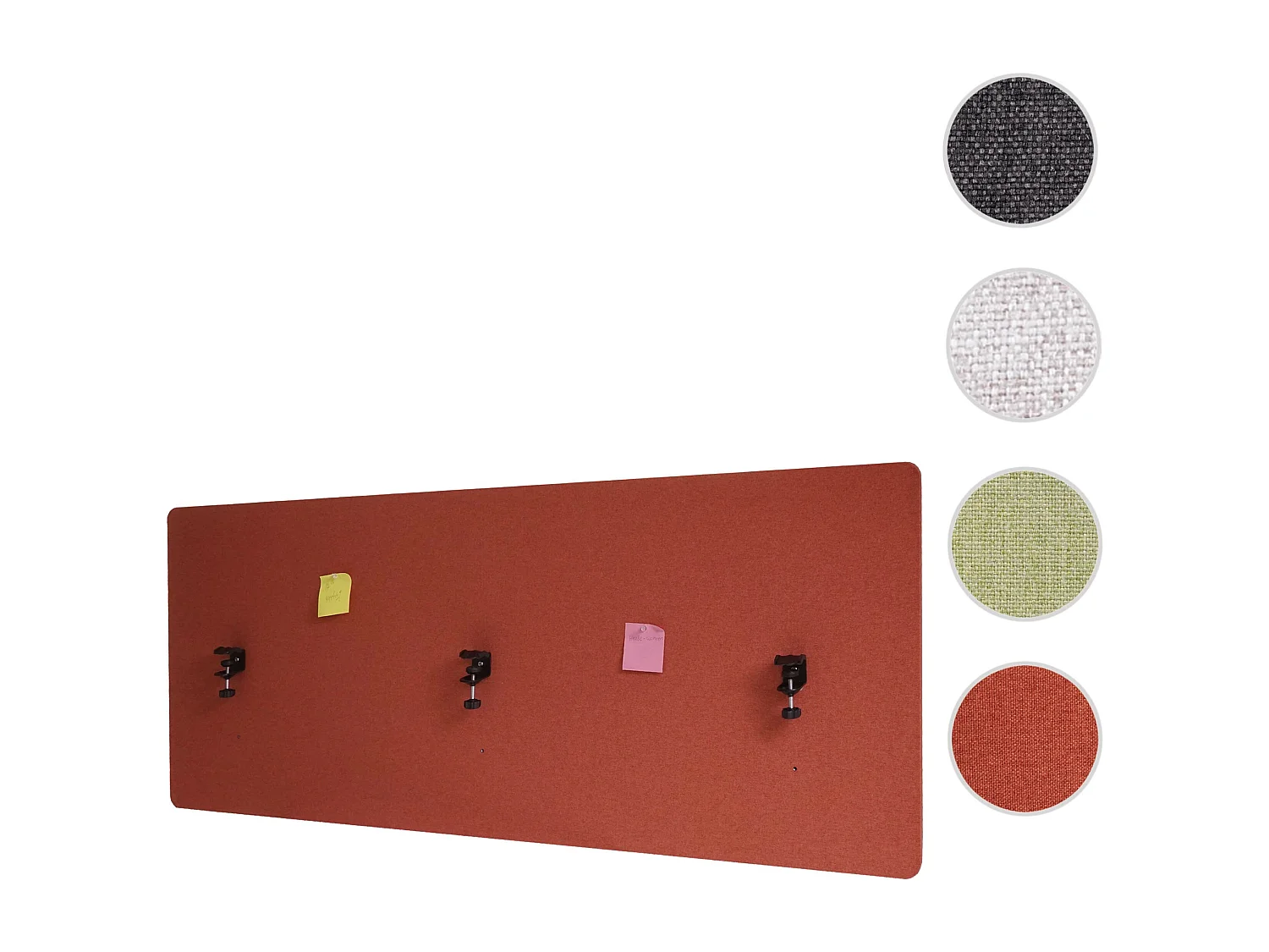 Akustik-Tischtrennwand MCW-G75, 60x160cm braun