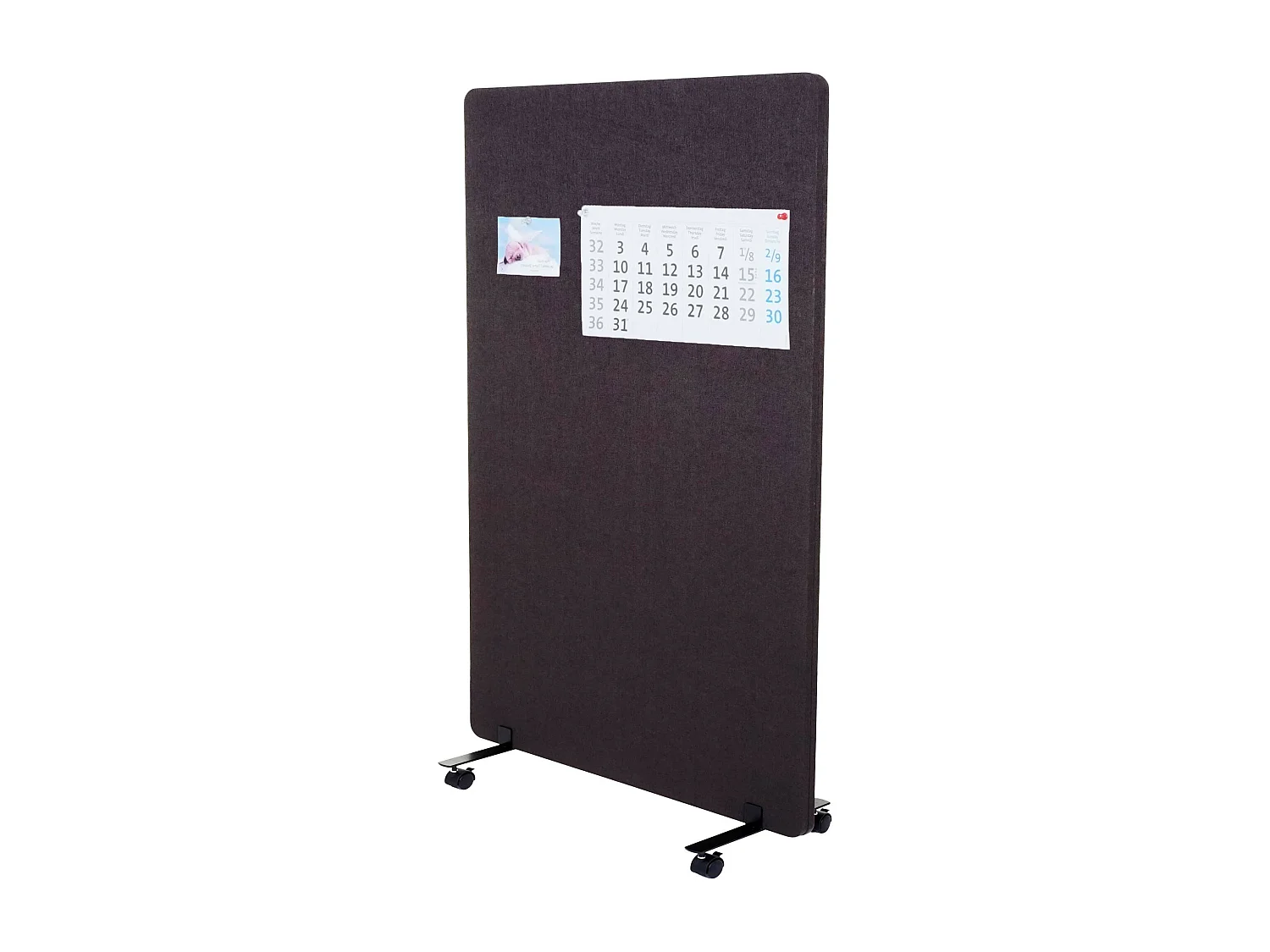 Akoestische scheidingswand MCW-G77,  127x80cm bruin-grijs