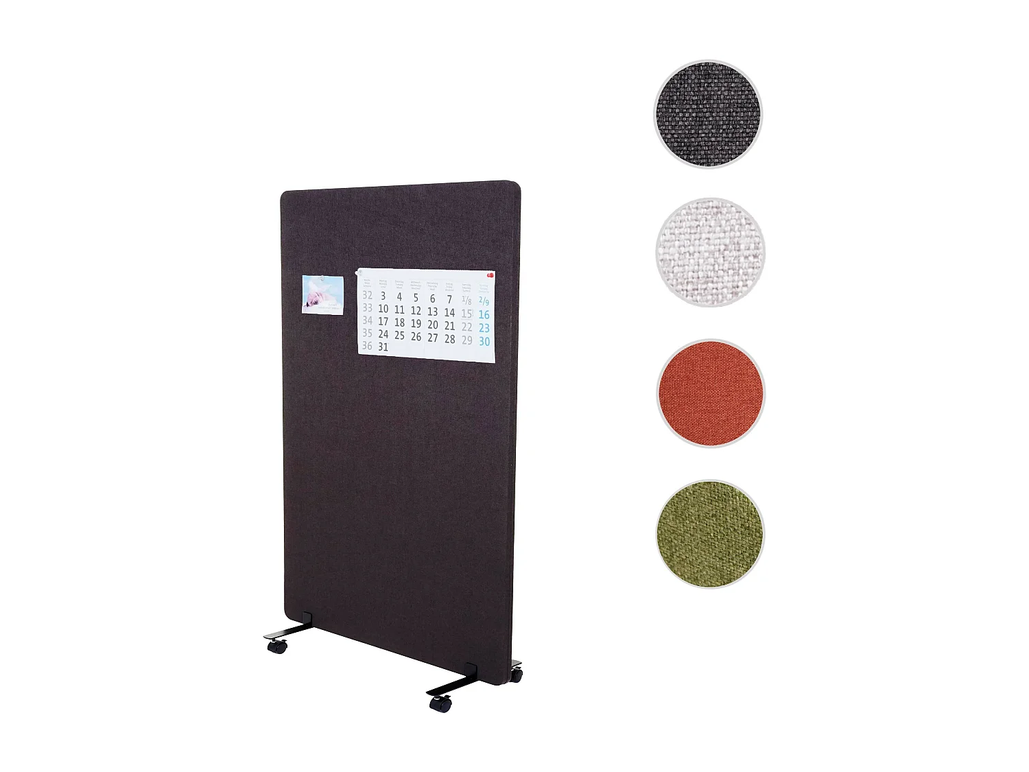 Akoestische scheidingswand MCW-G77,  127x80cm bruin-grijs