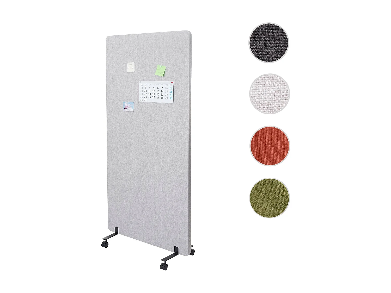 Akoestische scheidingswand MCW-G77,  167x80cm grijs