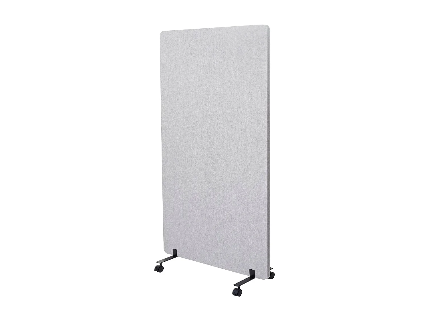 Divisorio mobile privacy fonoassorbente bacheca ufficio MCW-G77 tessuto 147x80cm grigio