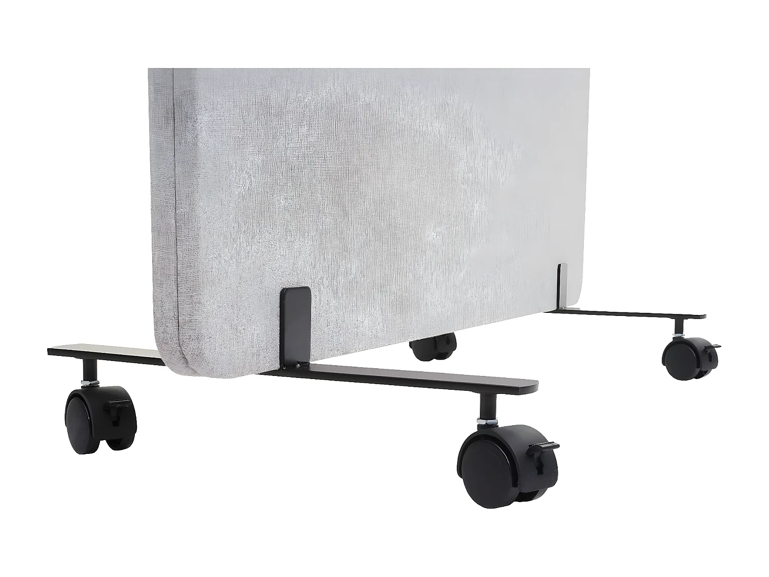 Divisorio mobile privacy fonoassorbente bacheca ufficio MCW-G77 tessuto 147x80cm grigio