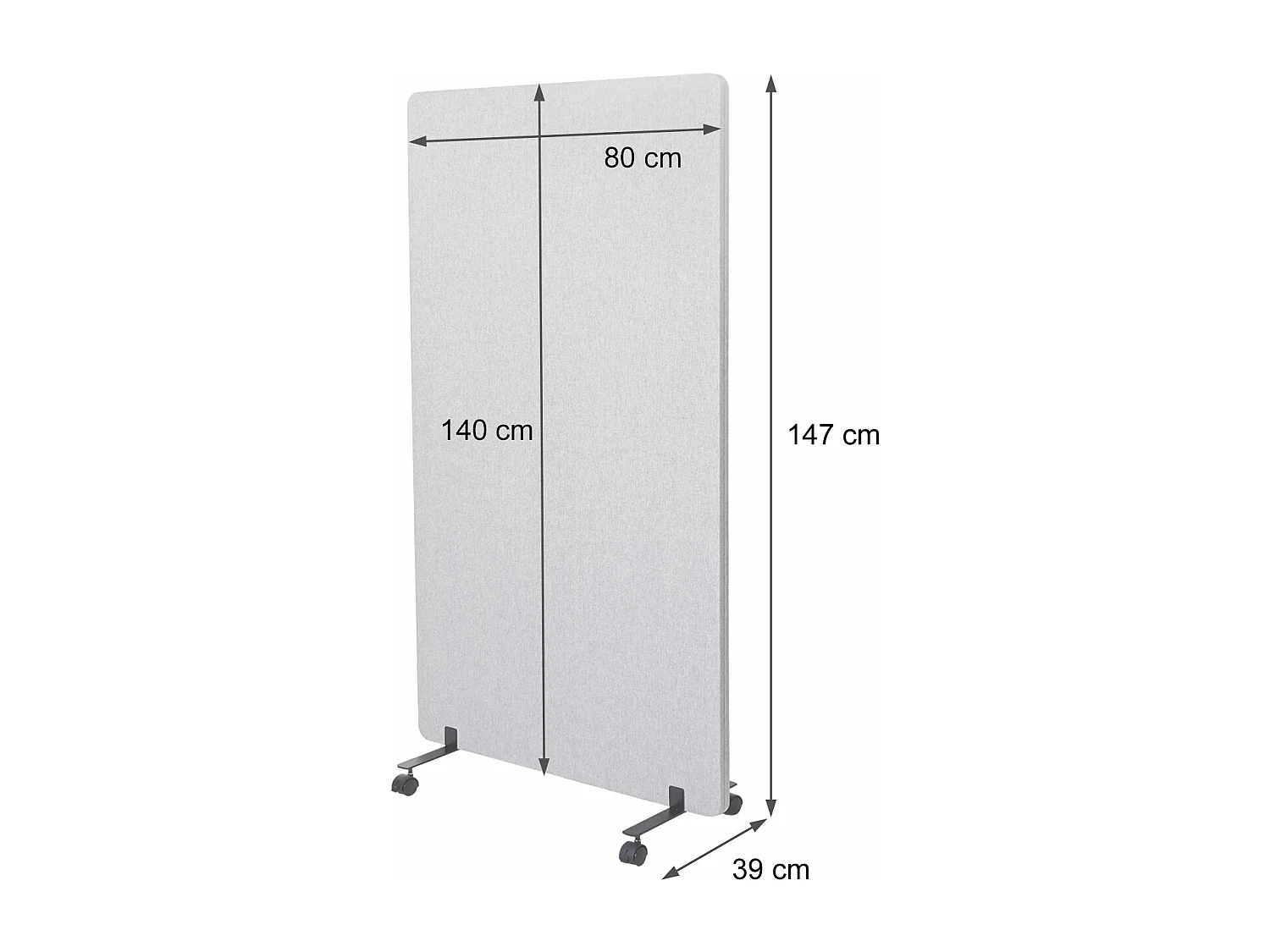 Divisorio mobile privacy fonoassorbente bacheca ufficio MCW-G77 tessuto 147x80cm marrone grigio