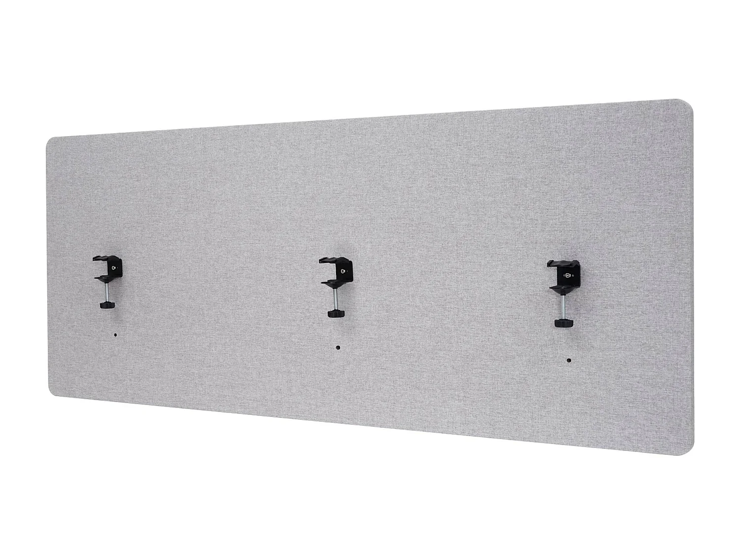 Divisorio schermo privacy da tavolo bacheca acustico MCW-G75 tessuto 160x60cm grigio