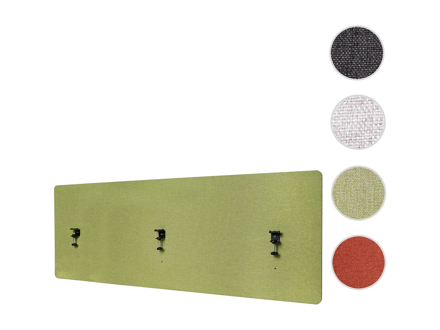 Akoestische bureauscherm MCW-G75,  60x160cm groen