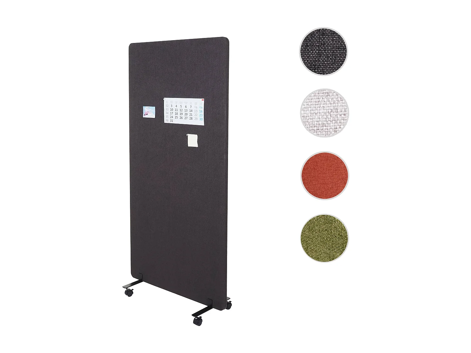 Akustik-Trennwand MCW-G77, 167x80cm braun-grau