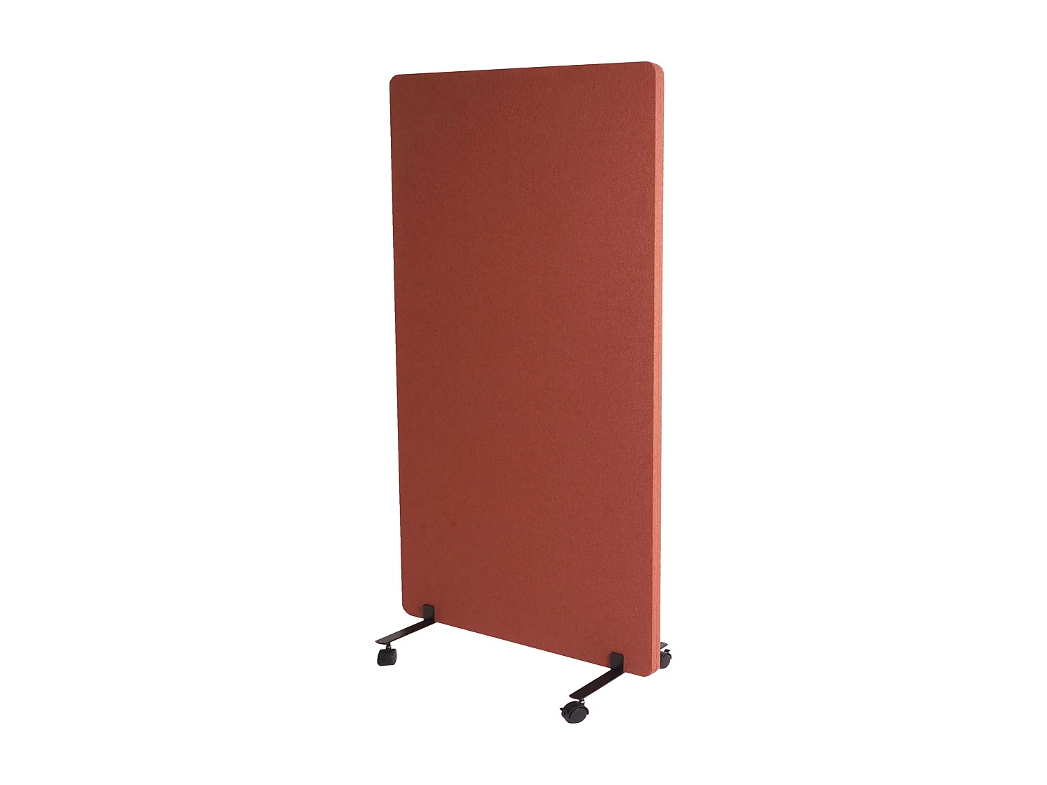 Divisorio mobile privacy fonoassorbente bacheca ufficio MCW-G77 tessuto 147x80cm marrone