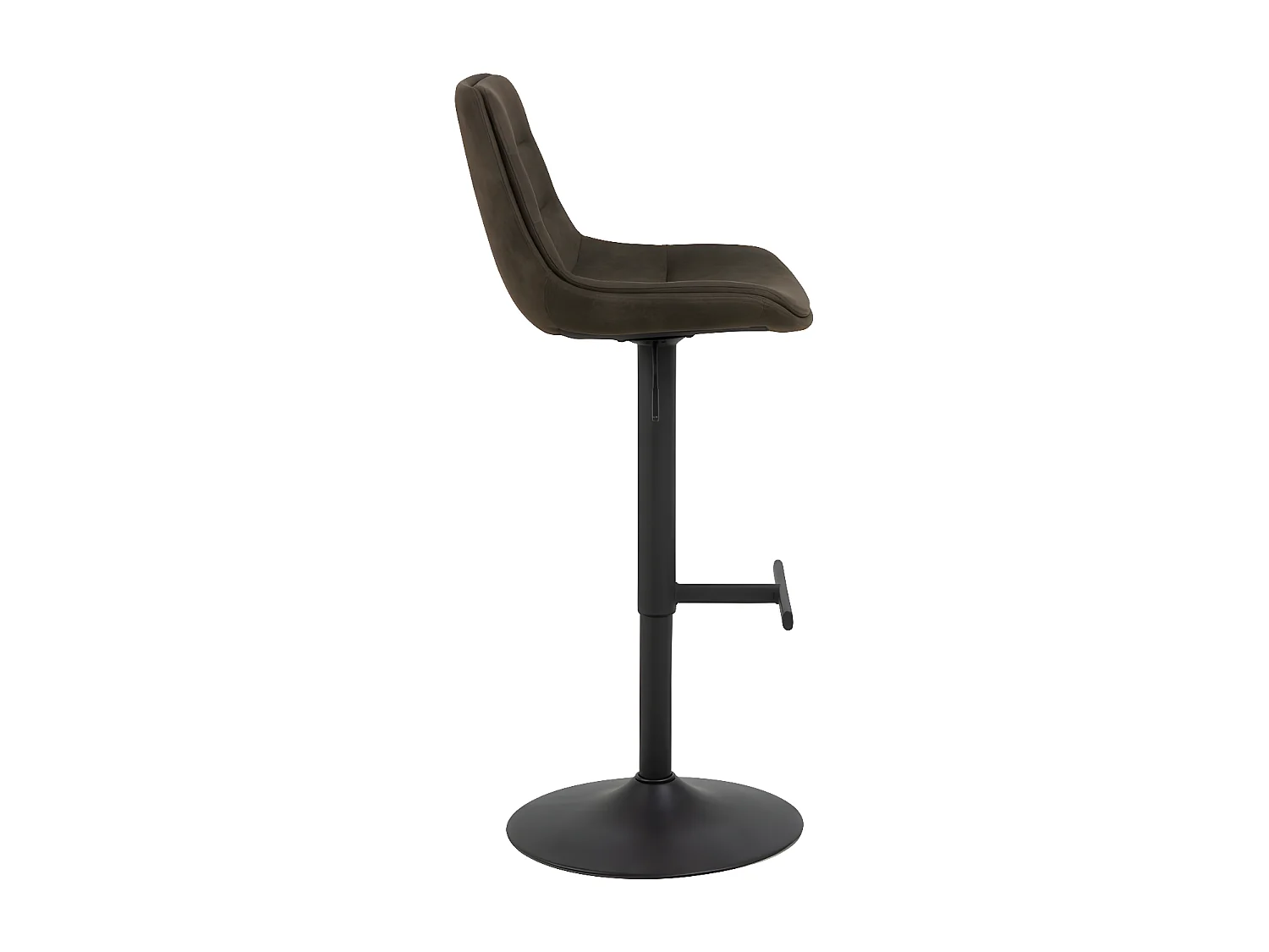 Antriade - Lot de 2 tabourets de bar réglables en suédine et métal H65-86cm - Gris