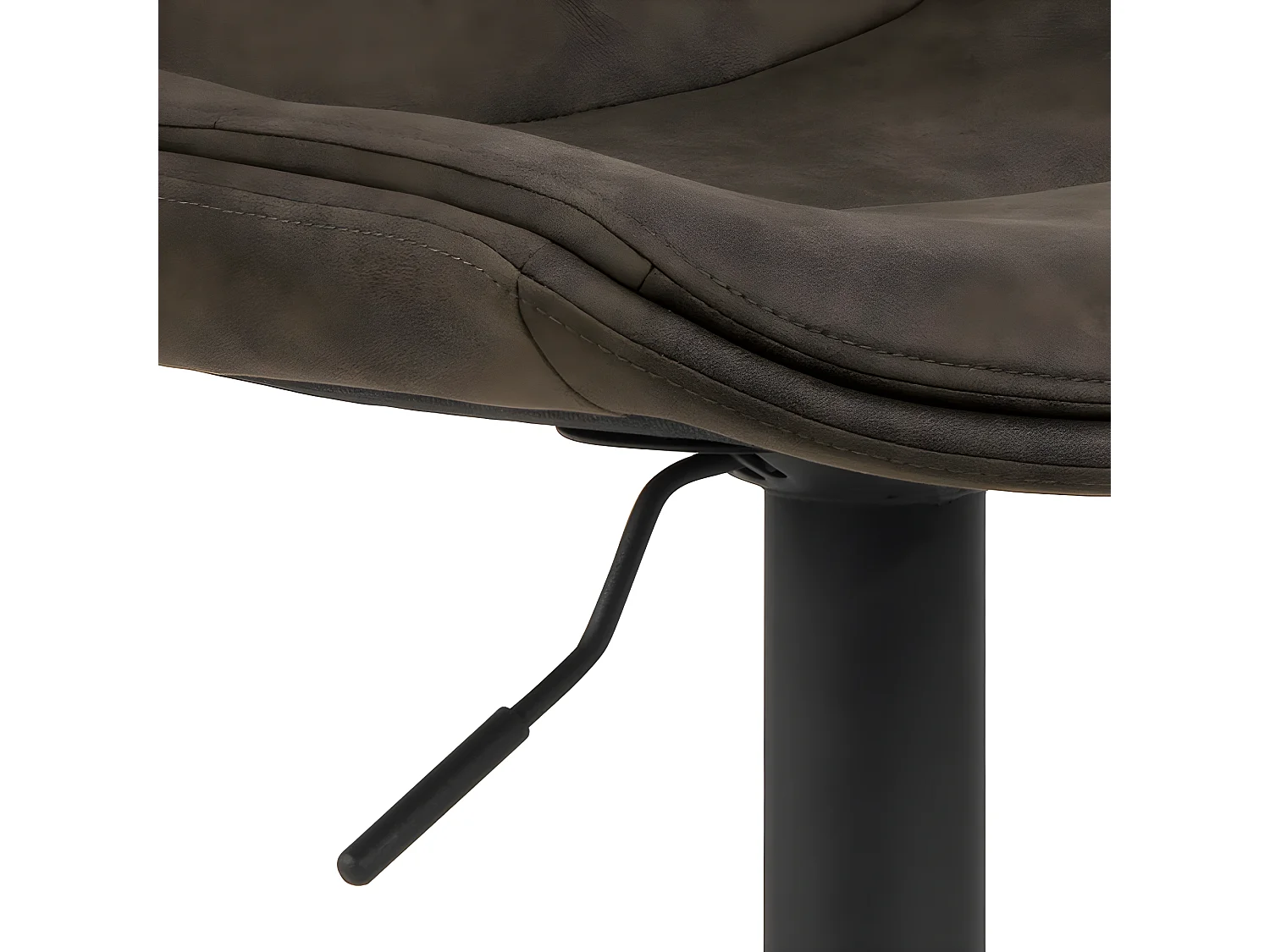 Antriade - Lot de 2 tabourets de bar réglables en suédine et métal H65-86cm - Gris