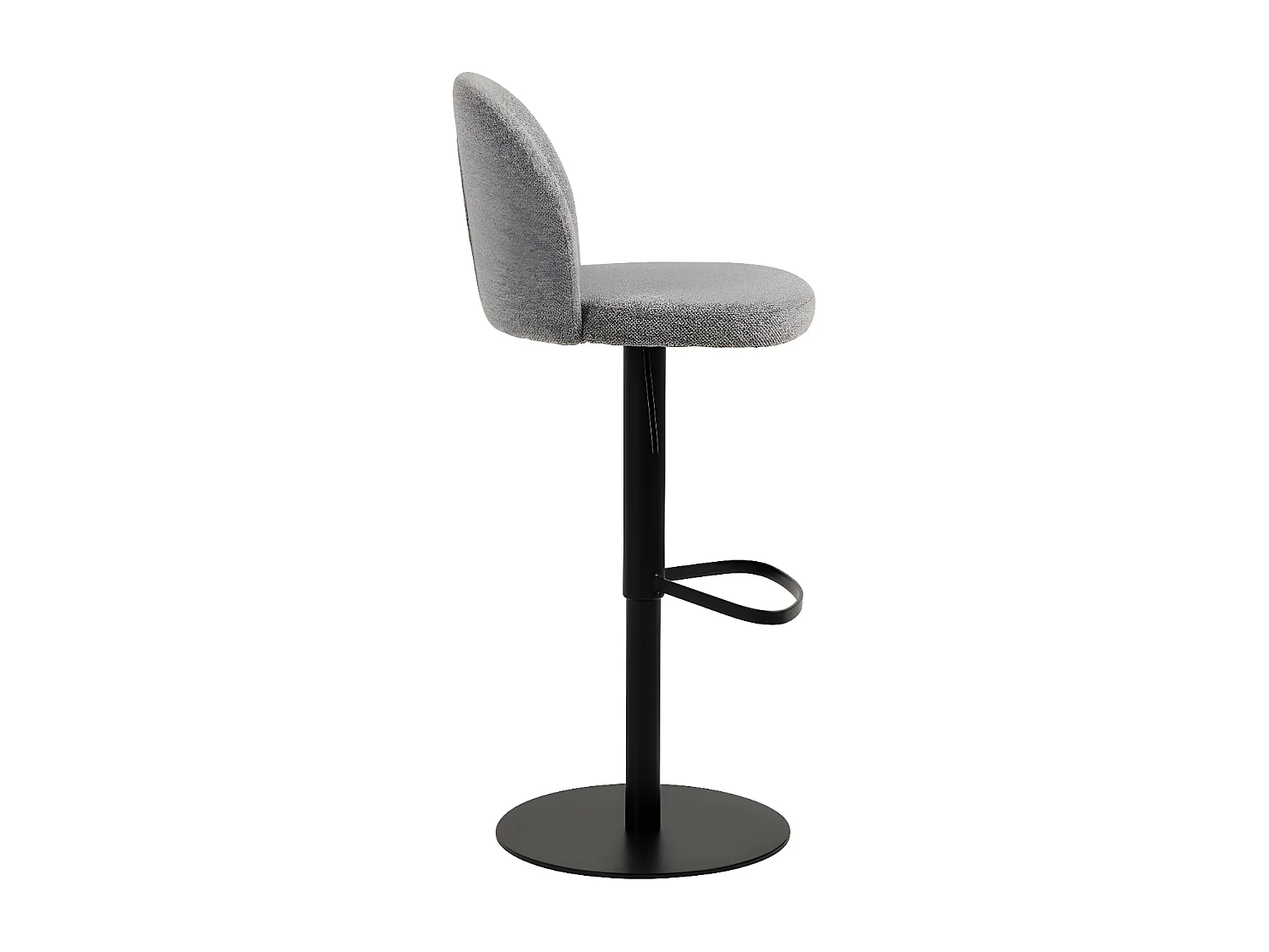 Colobura - Tabouret de bar en tissu et métal H55-80cm - Gris