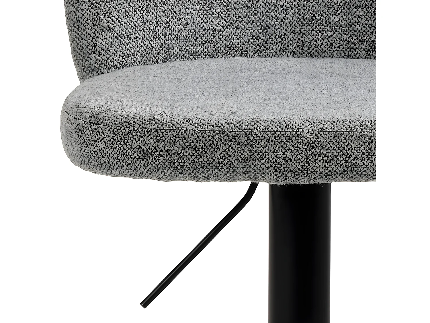Colobura - Tabouret de bar en tissu et métal H55-80cm - Gris