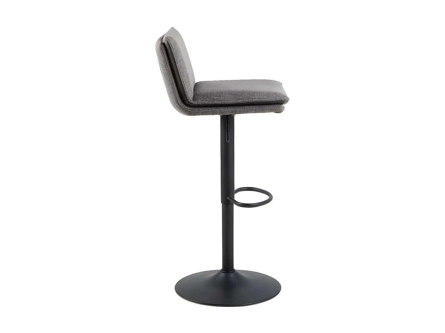 Eurame - Lot de 2 tabourets de bar réglables en tissu et métal H68-89cm - Taupe