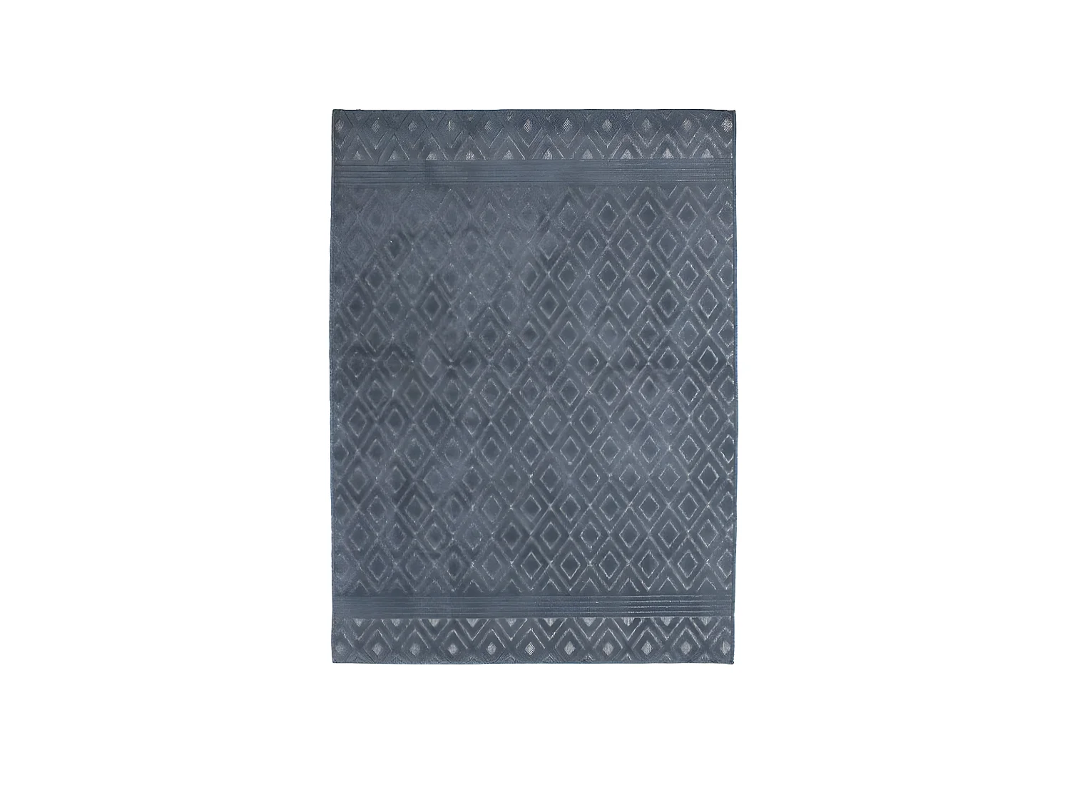 VINTAGE RELIEF - Tapis à motifs losanges bleu 133x180