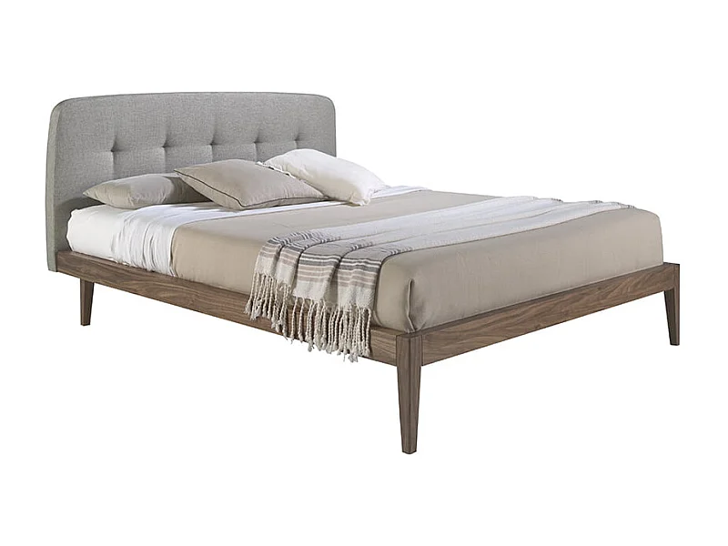 Graues getuftetes Stoffbett  7013 ANGEL CERDA