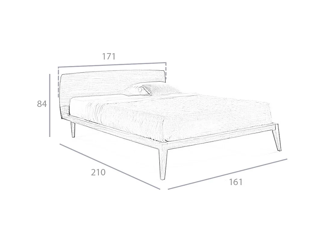 Walnoothouten bed 7015 ANGEL CERDA