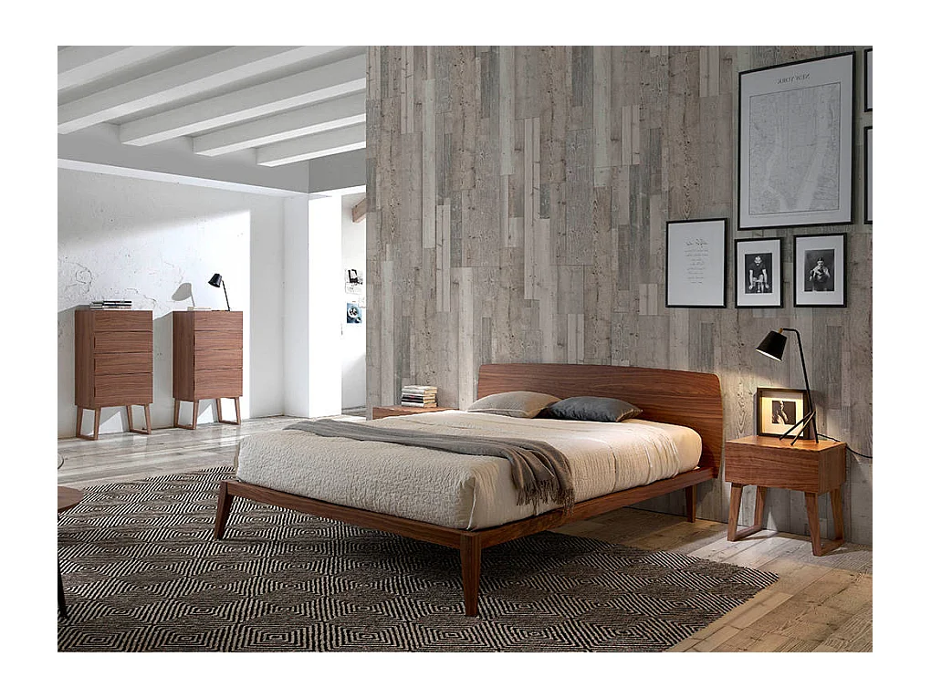 Walnoothouten bed 7015 ANGEL CERDA