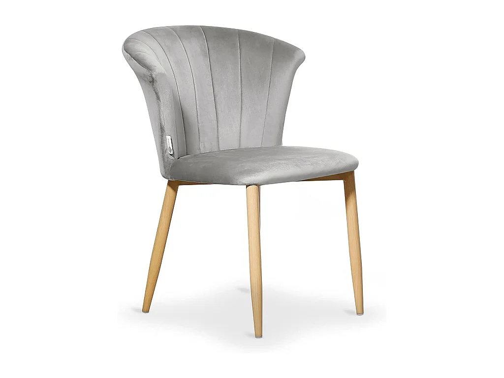 ELSA - Chaise en Velours Vintage - Gris