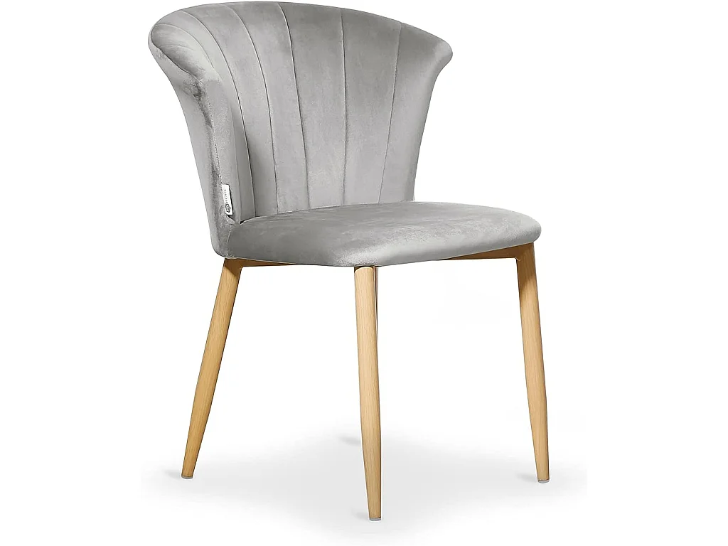 ELSA - Chaise en Velours Vintage - Gris