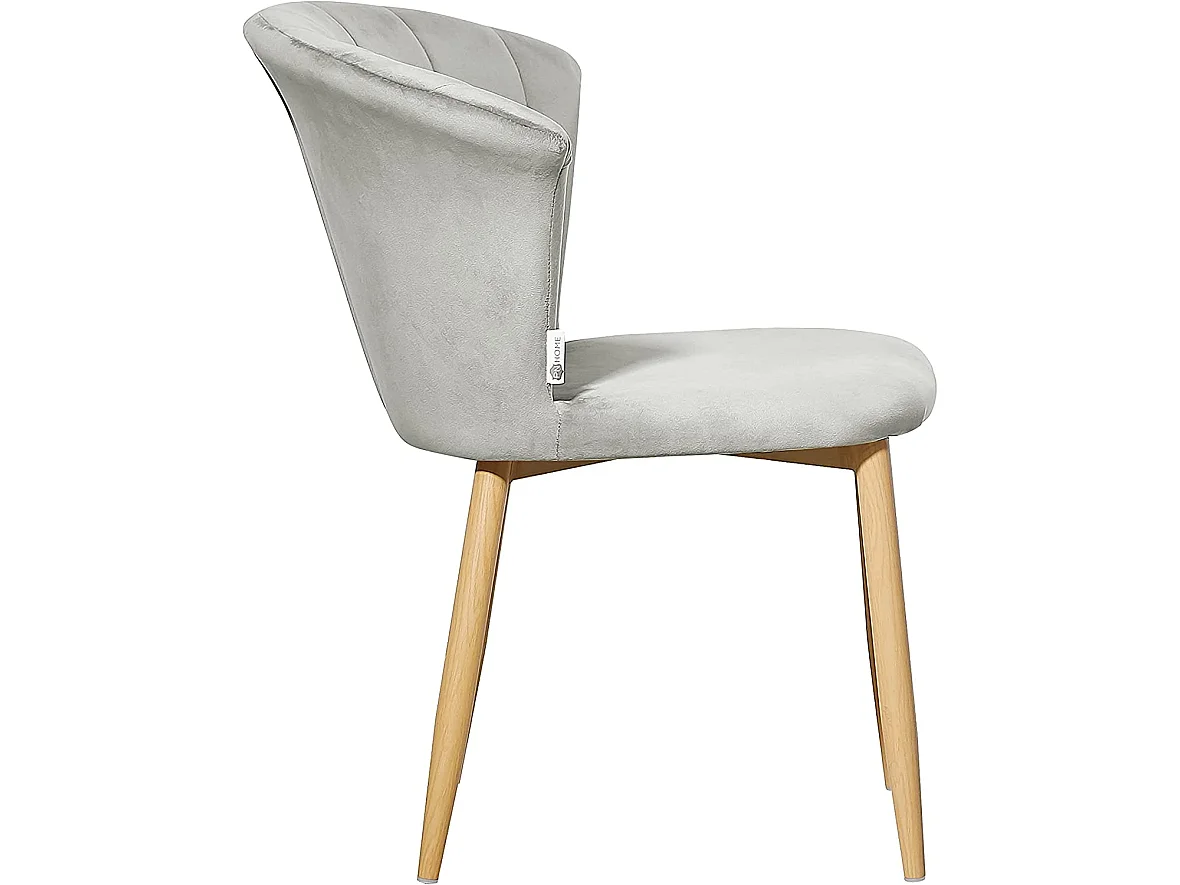 ELSA - Chaise en Velours Vintage - Gris