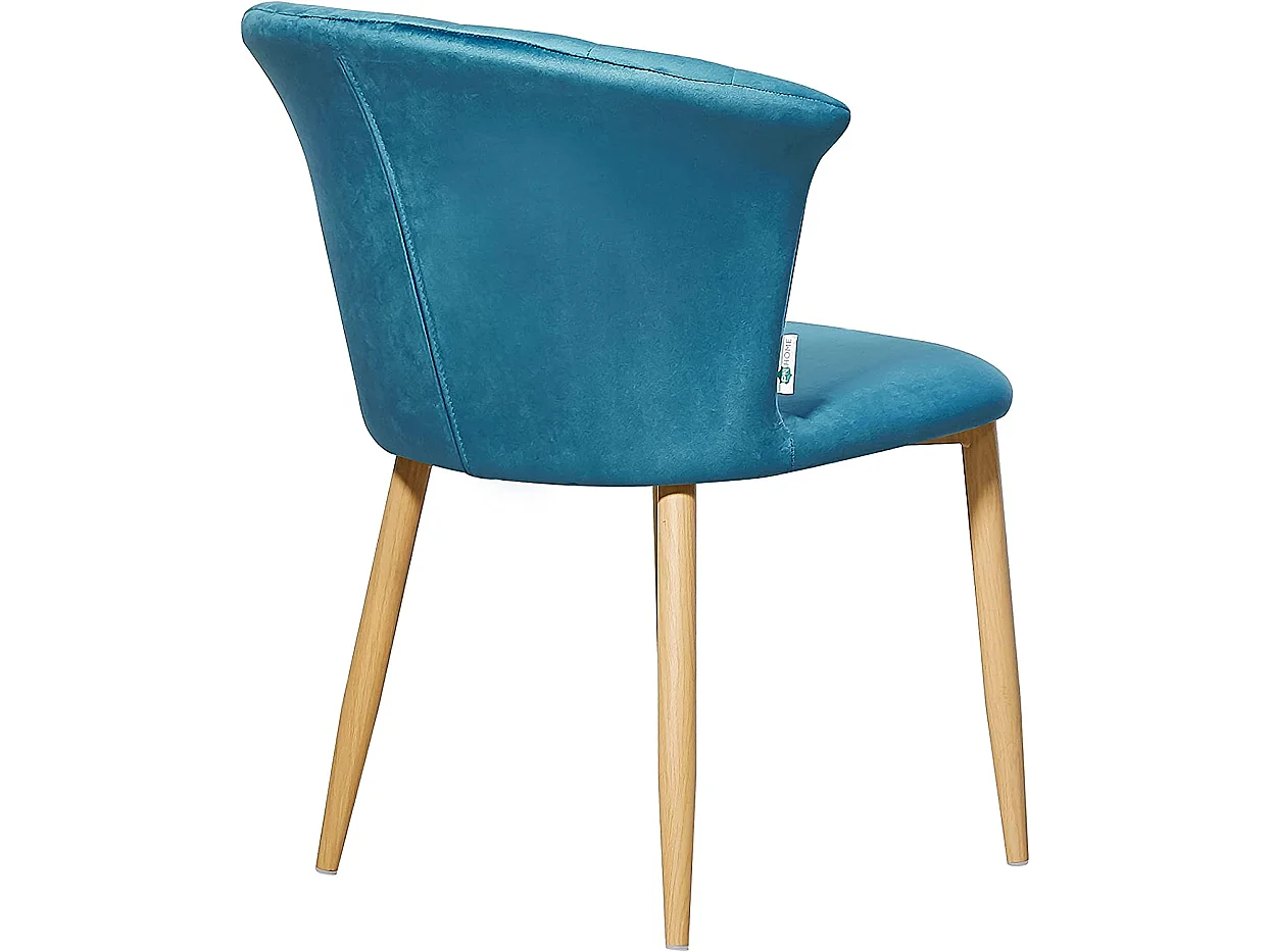 ELSA - Chaise en Velours Vintage - Bleu