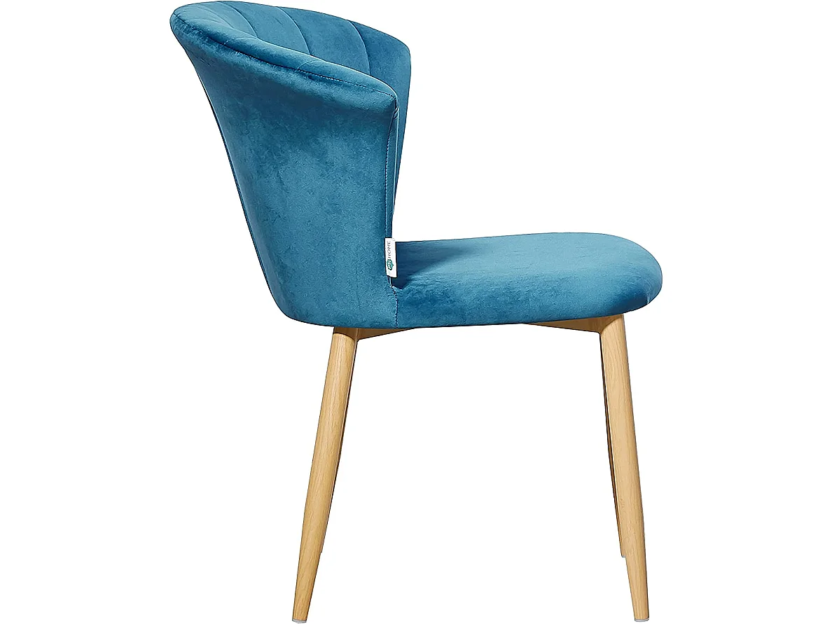 ELSA - Chaise en Velours Vintage - Bleu