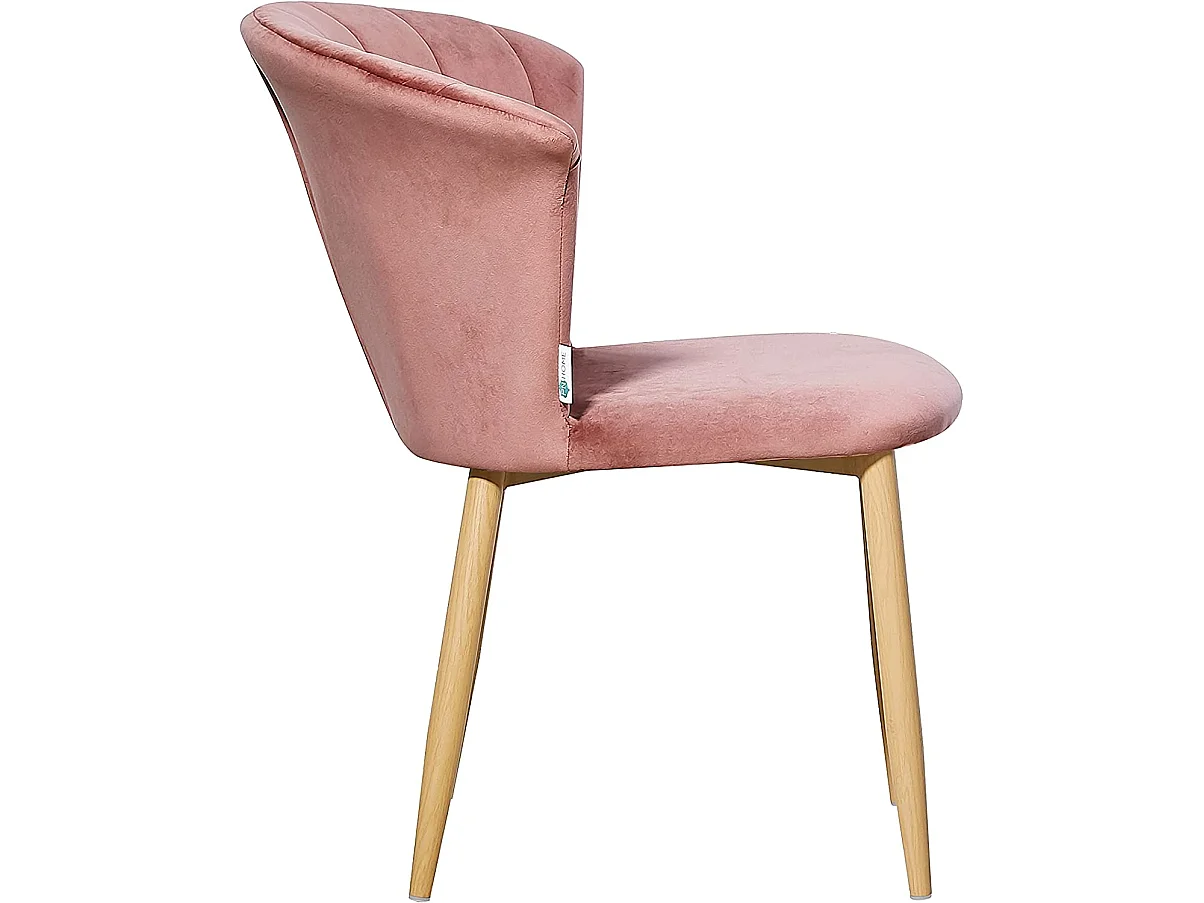 ELSA - Chaise en Velours Vintage - Rose