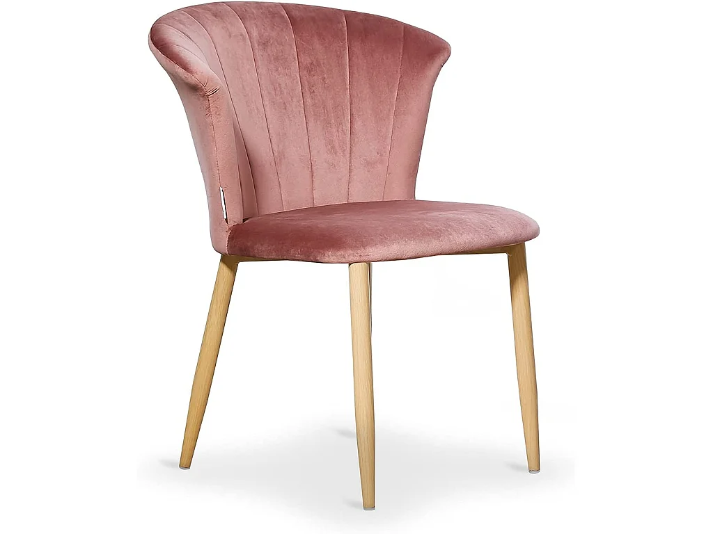 ELSA - Chaise en Velours Vintage - Rose