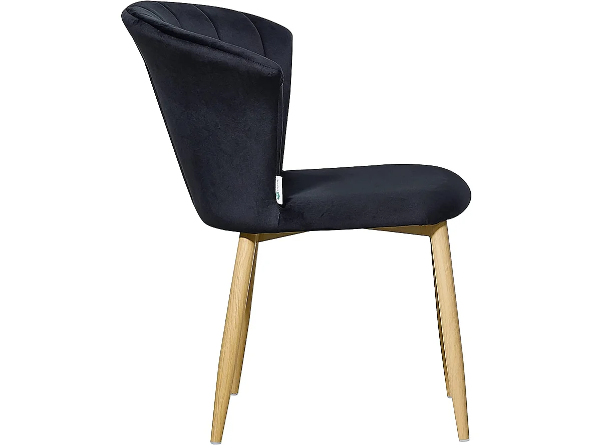 ELSA - Chaise en Velours Vintage - Noir