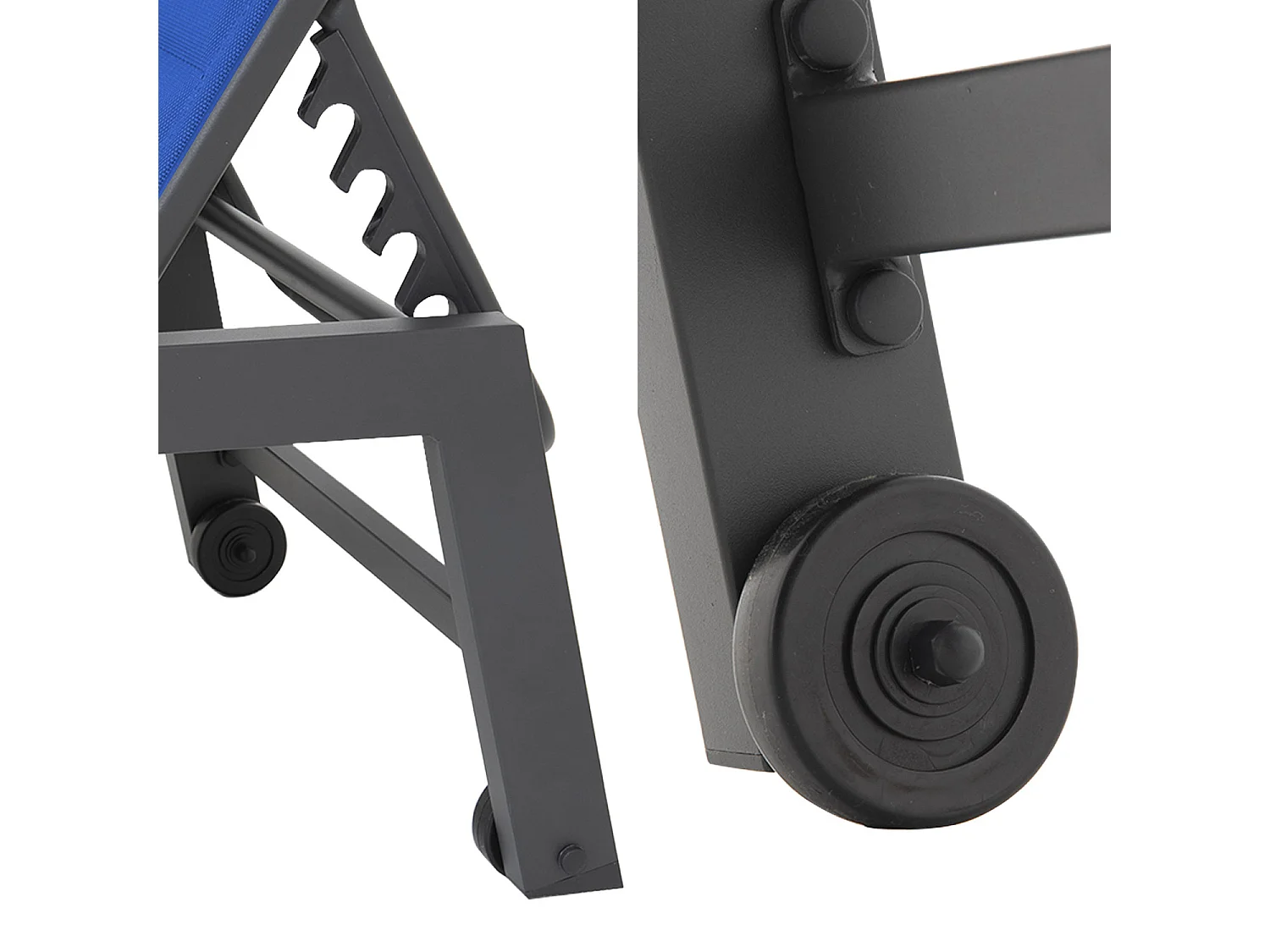 BARBADOS ligstoel in donkerblauw textilene - aluminium antraciet