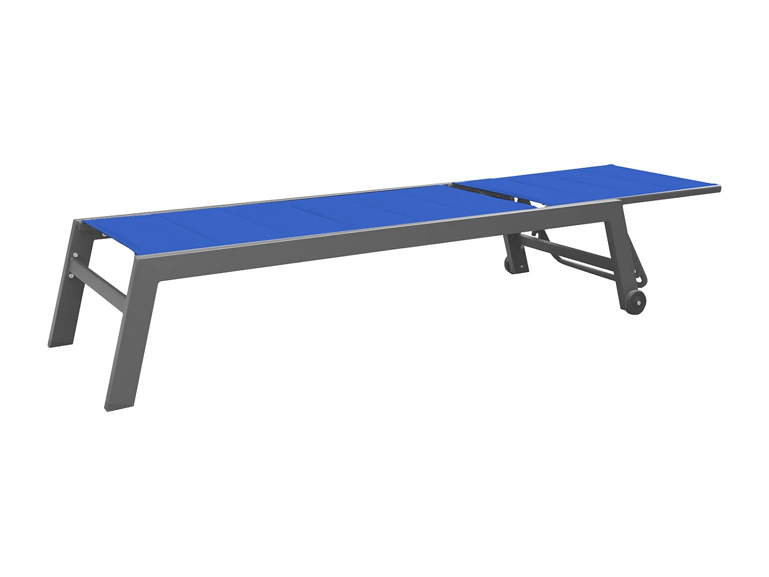 Bain de soleil BARBADOS en textilène bleu foncé - aluminium anthracite - HAPPY GARDEN