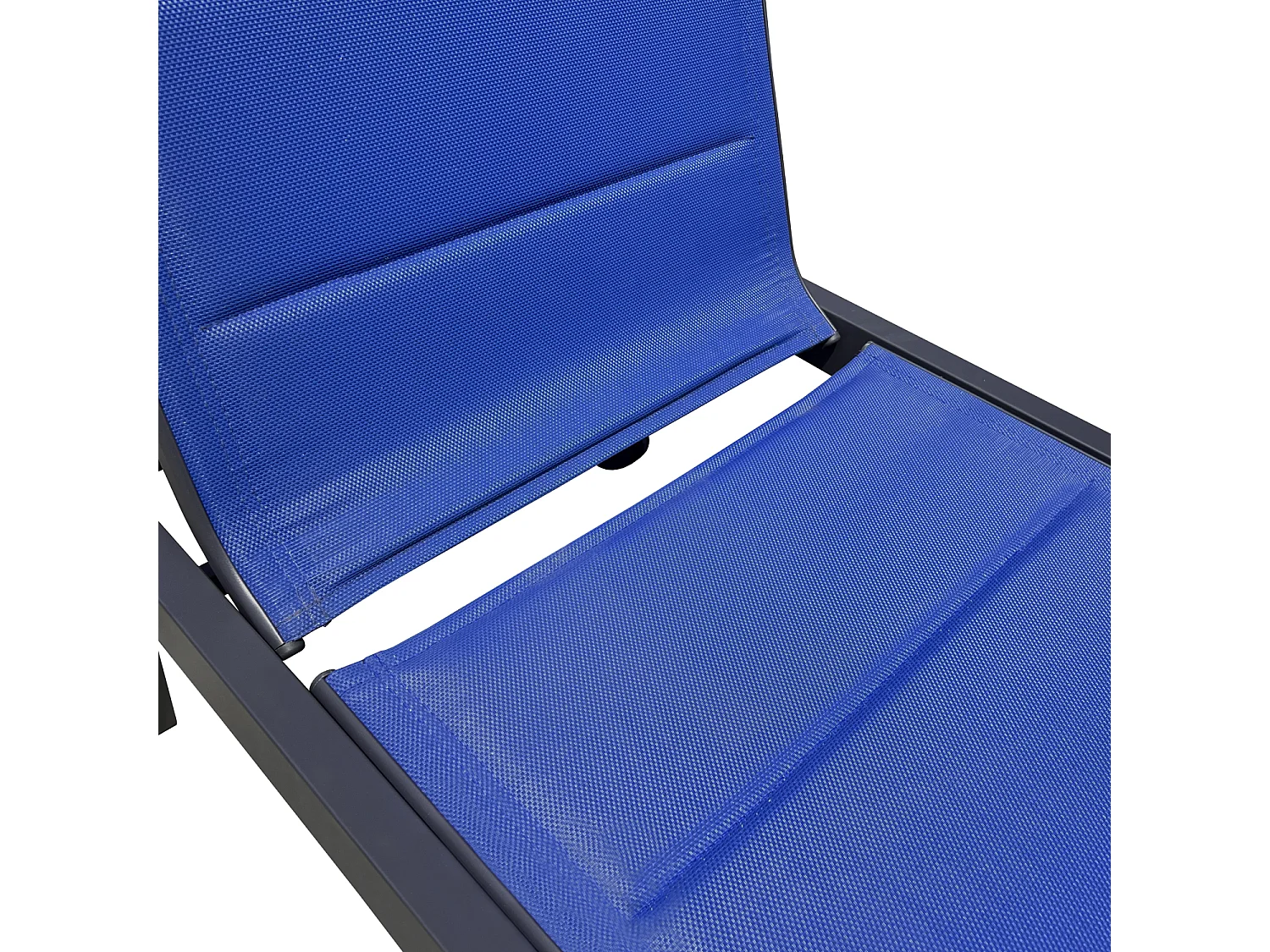 BARBADOS ligstoel in donkerblauw textilene - aluminium antraciet