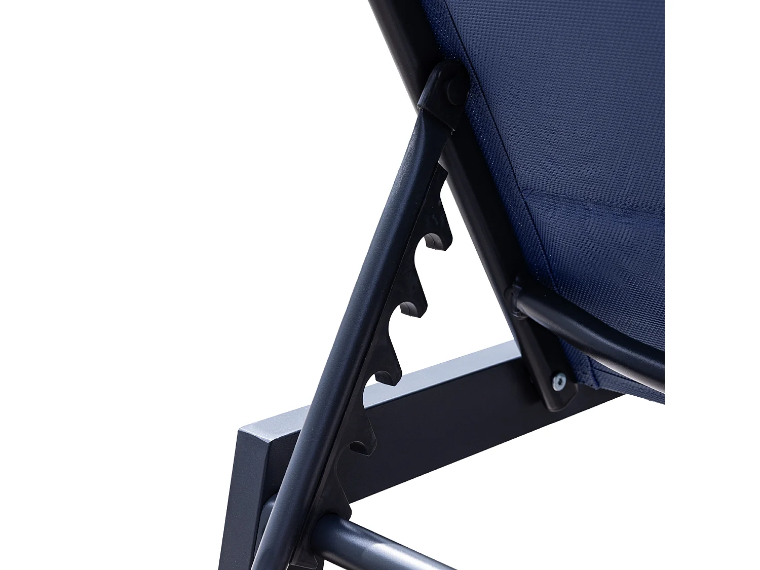 BARBADOS ligstoel in donkerblauw textilene - aluminium antraciet