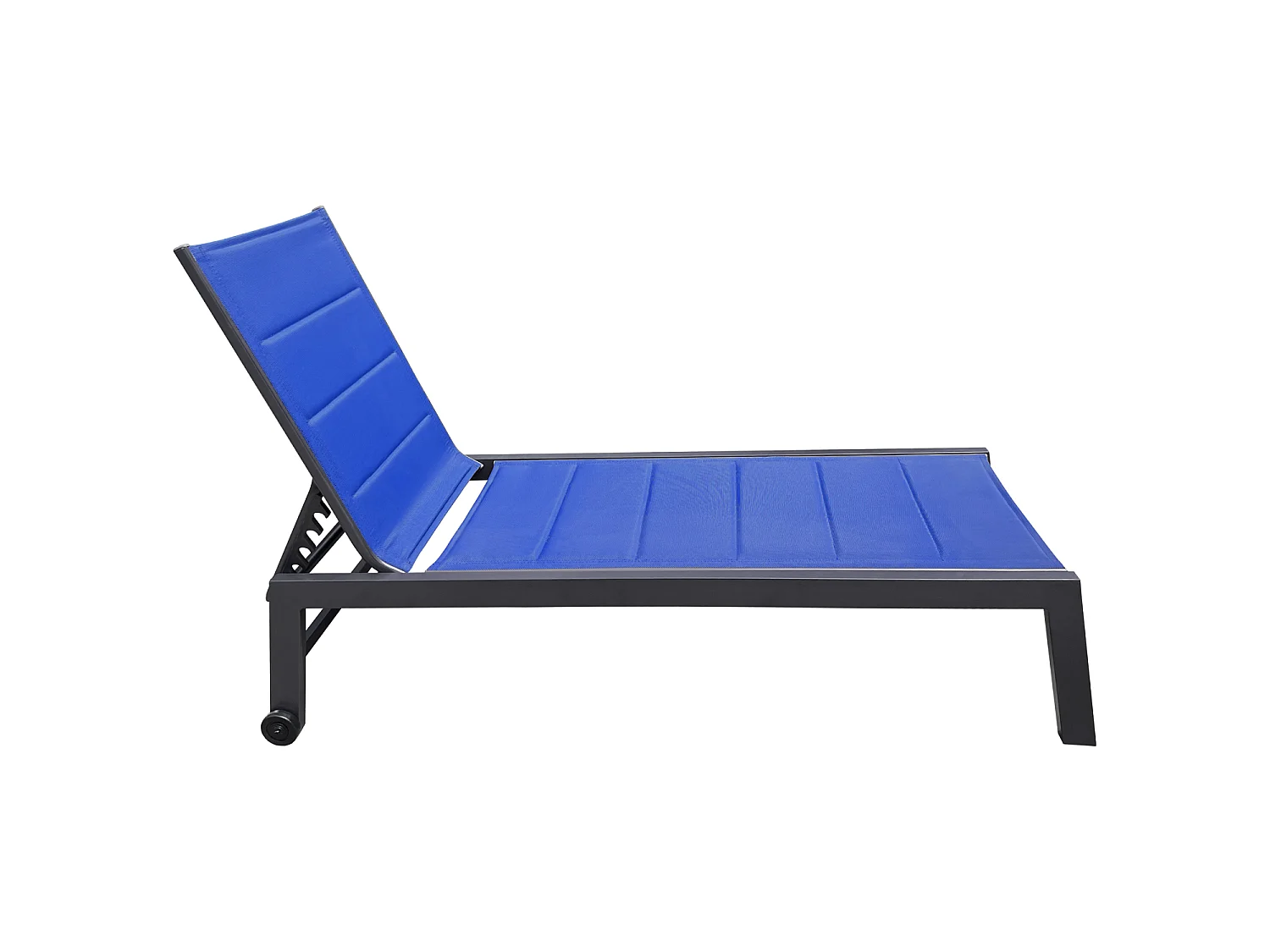 BARBADOS ligstoel in donkerblauw textilene - aluminium antraciet