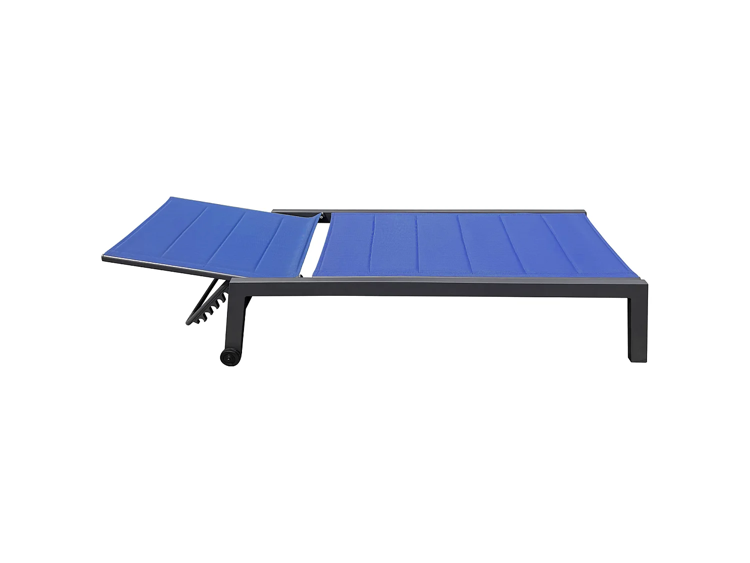 BARBADOS ligstoel in donkerblauw textilene - aluminium antraciet