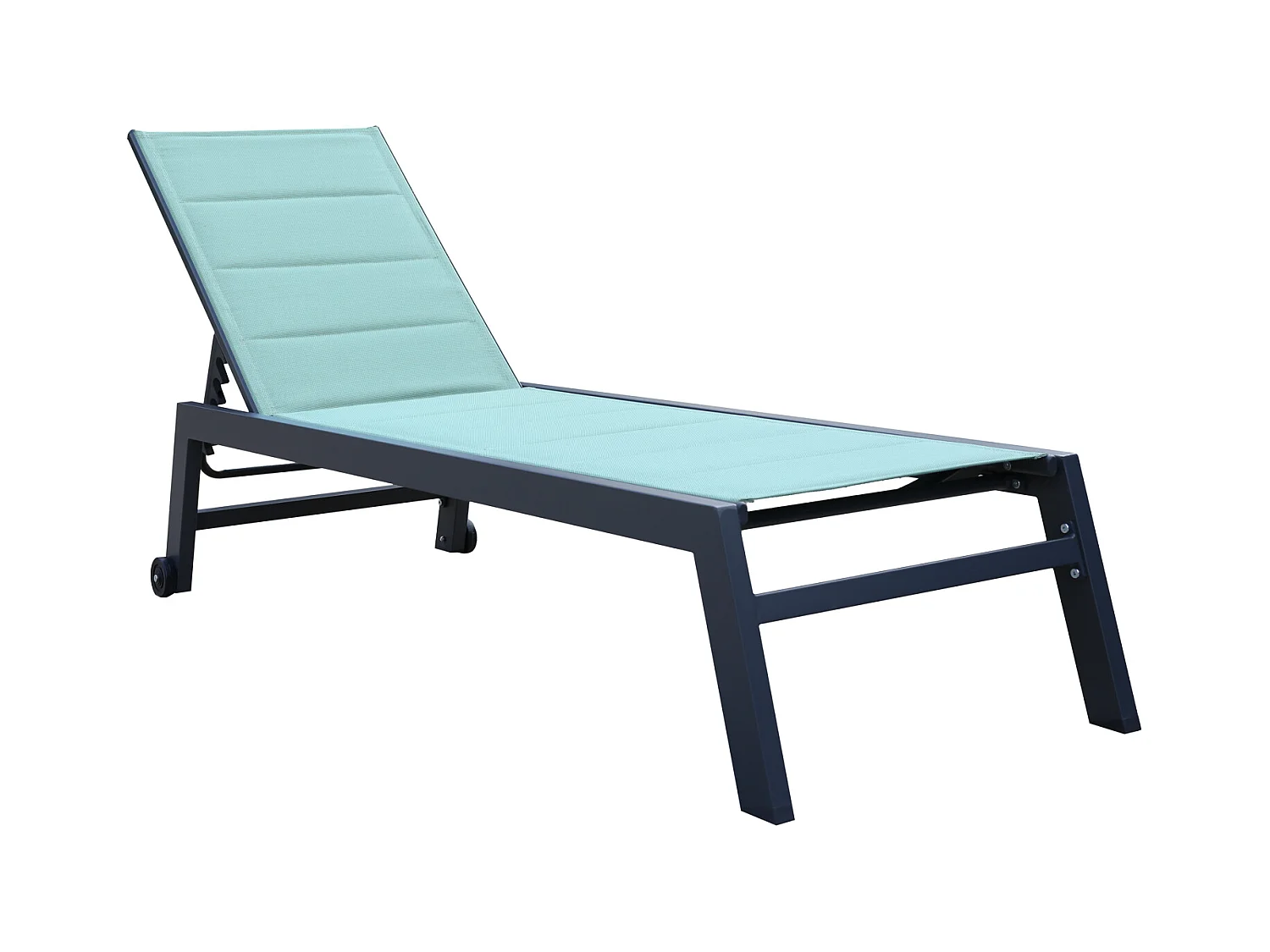 BARBADOS ligstoel in watergroen textilene - aluminium antraciet