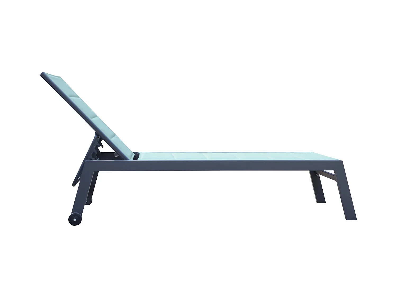 BARBADOS ligstoel in watergroen textilene - aluminium antraciet