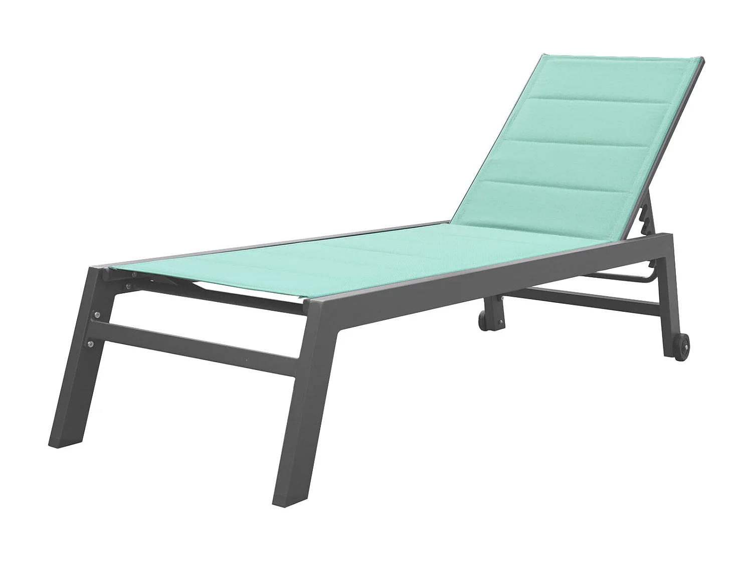 BARBADOS ligstoel in watergroen textilene - aluminium antraciet