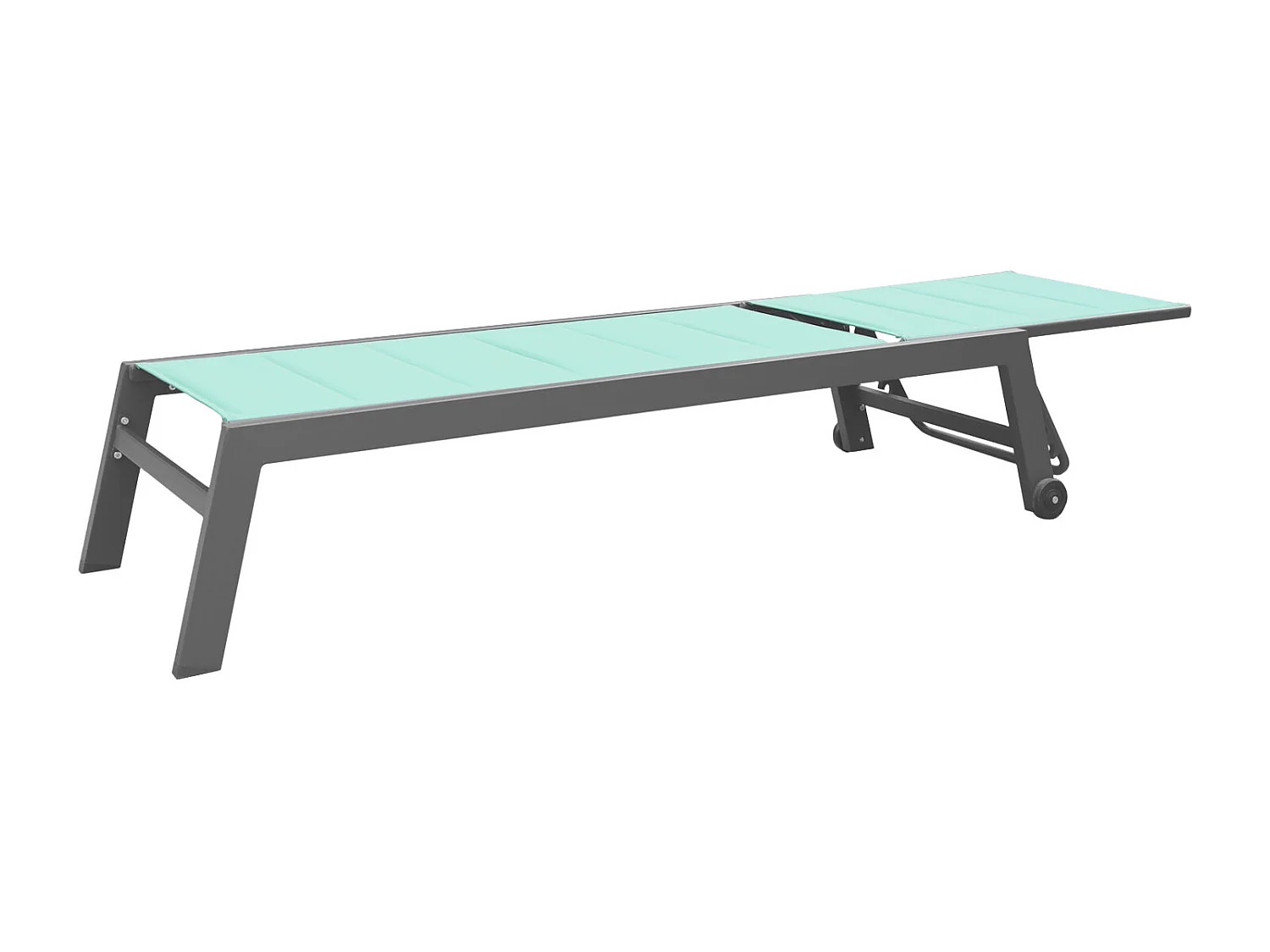 BARBADOS ligstoel in watergroen textilene - aluminium antraciet