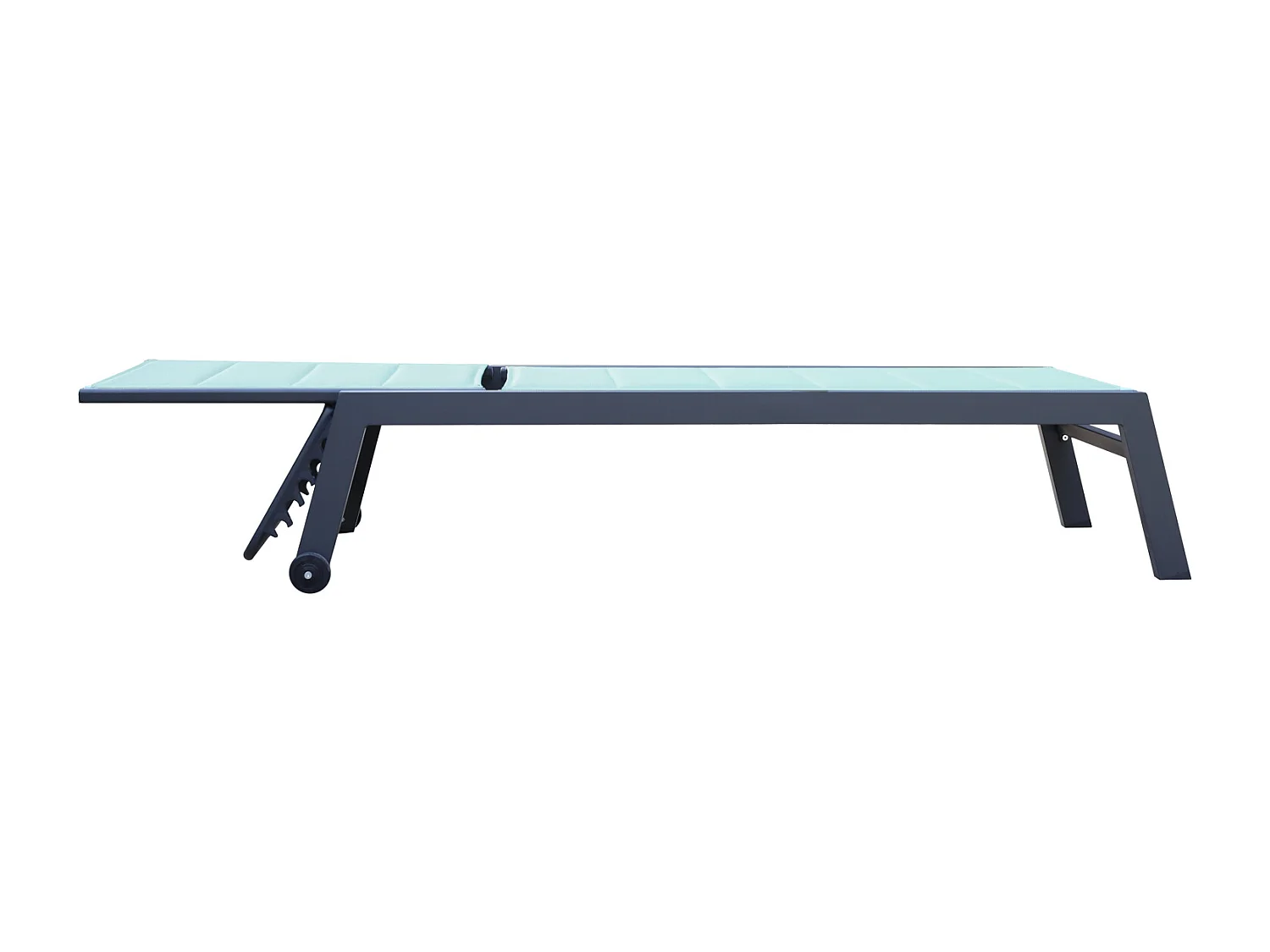 Bain de soleil BARBADOS en textilène vert d'eau - aluminium anthracite - HAPPY GARDEN