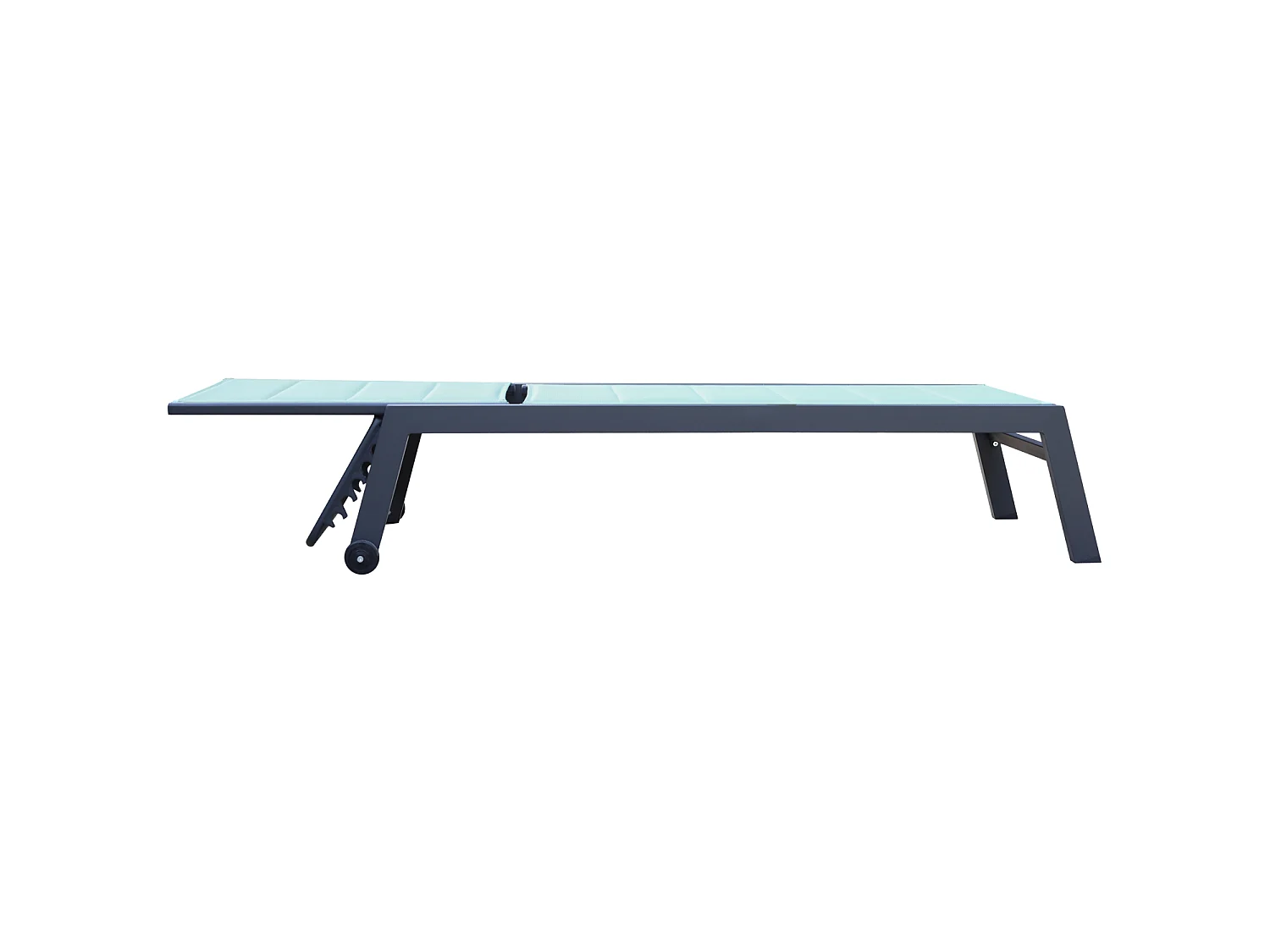BARBADOS ligstoel in watergroen textilene - aluminium antraciet