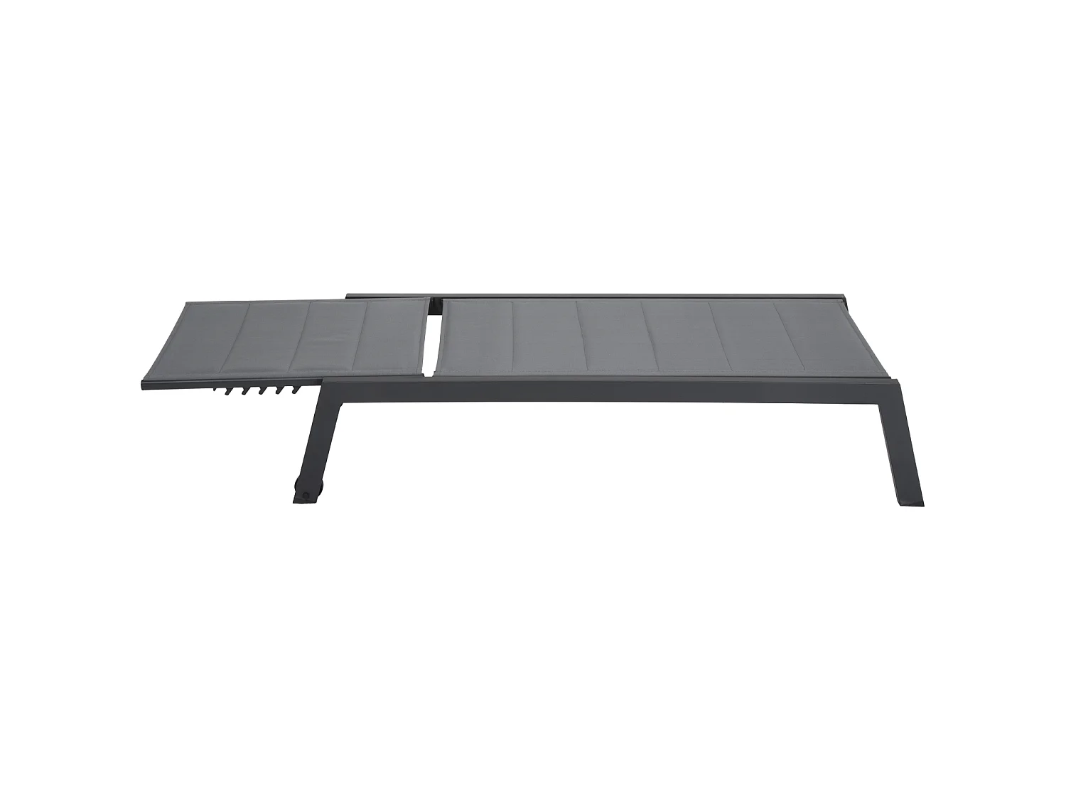 Bain de soleil BARBADOS en textilène gris - aluminium gris anthracite - HAPPY GARDEN