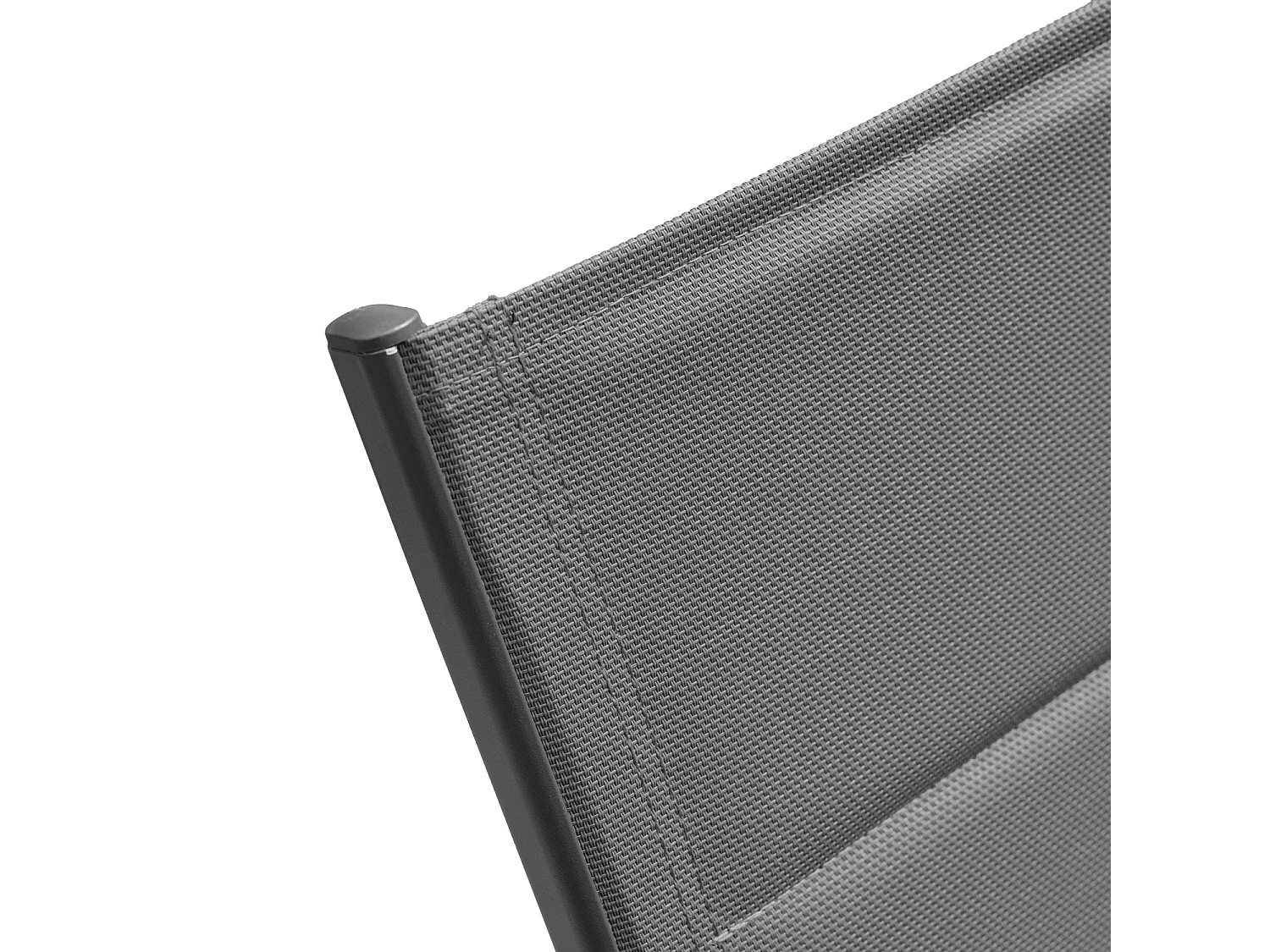 Bain de soleil BARBADOS en textilène gris - aluminium gris anthracite - HAPPY GARDEN