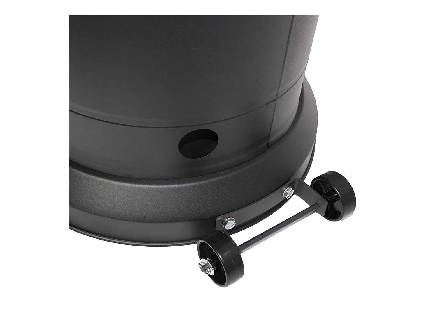 Parasol chauffant OSLO - chauffage d'extérieur gaz - acier noir + housse - HAPPY GARDEN